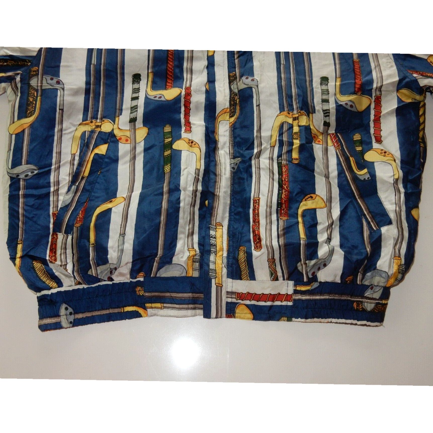 Vintage VINTAGE FUDA 100% Silk Bomber Jacket Women's Petite Large Blue Size L / US 10 / IT 46 - 2 Thumbnail