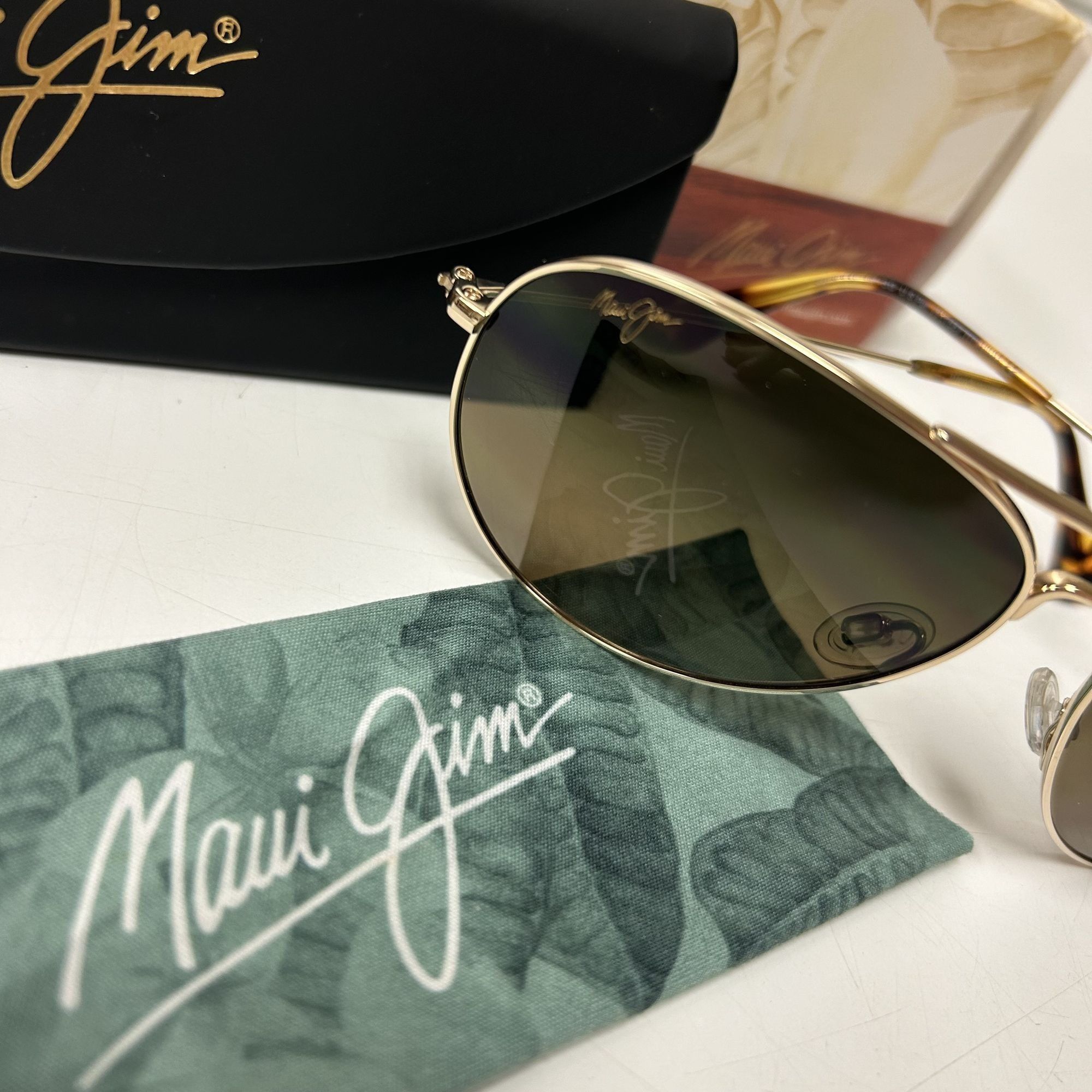 Maui Jim New HS264-16 Sunglasses MAVERICKS Gold Polarized Aviators Size ONE SIZE - 5 Thumbnail
