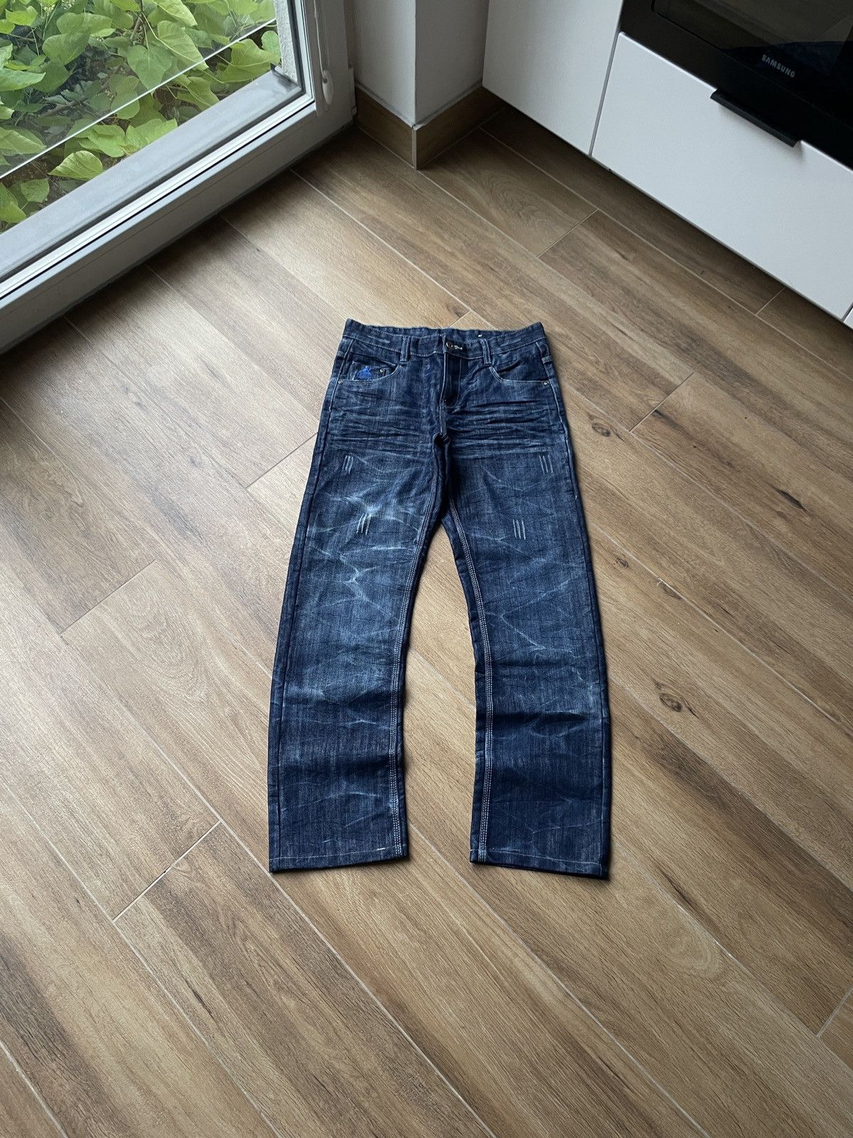 Vintage Vintage Flared Jeans Faded Mud Washed Avant Garde Japanese Size US 30 / EU 46 - 2 Thumbnail