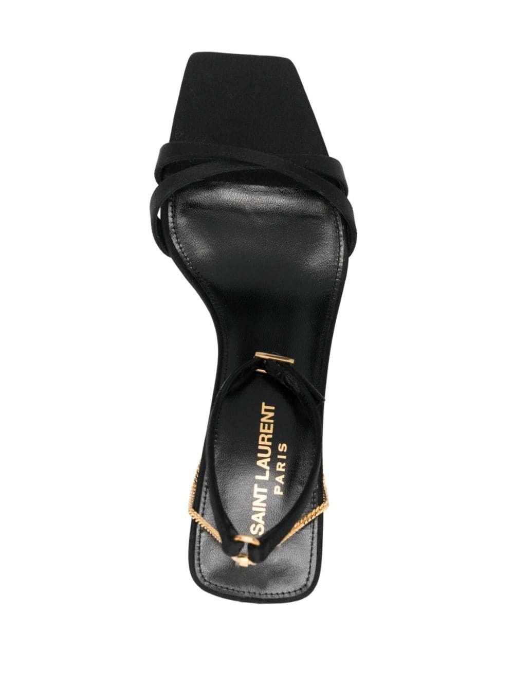 Saint Laurent Paris o1tp1o0125 Melody Sandals In Crepe Satin in Black Size US 5.5 / IT 35.5 - 4 Thumbnail
