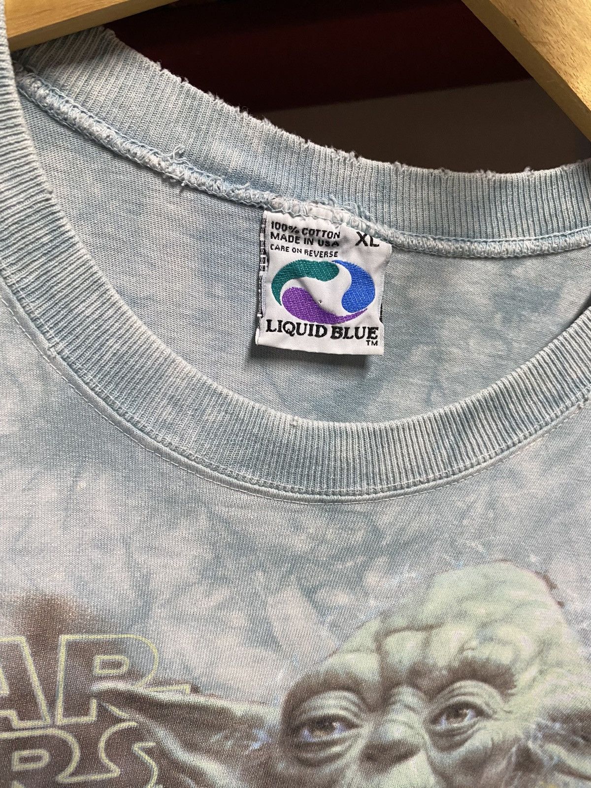 Liquid Blue Vintage 90’s Star Wars Yoda Liquid Blue Tiedye Tee Shirt 2XL Size US XXL / EU 58 / 5 - 3 Thumbnail