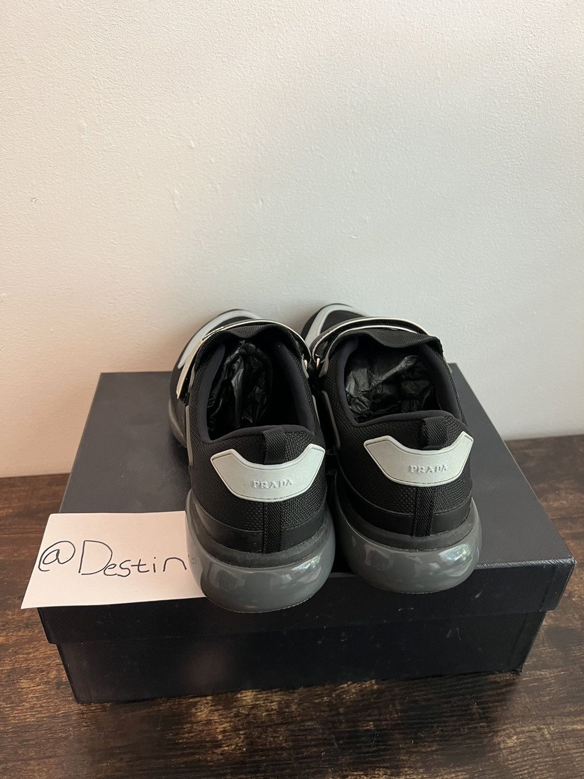 Designer Prada Cloudbust Strap Black Blue Sneaker MSRP $800 Size US 9.5 / EU 42-43 - 8 Thumbnail