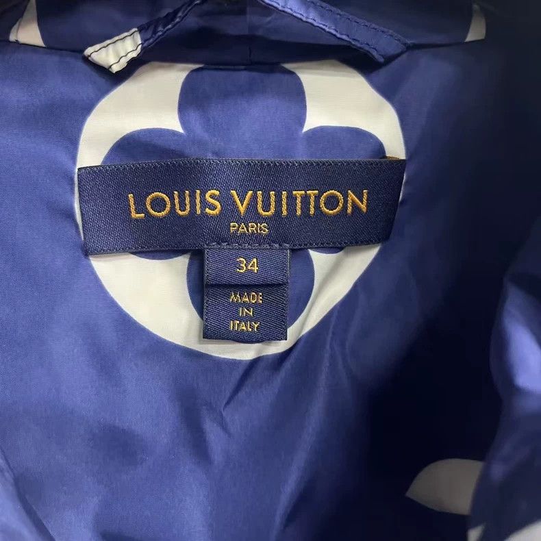 Louis Vuitton Louis Vuitton Blue Full Print Classic Hooded Jacket Size XXS / US 00 / IT 34 - 2 Thumbnail