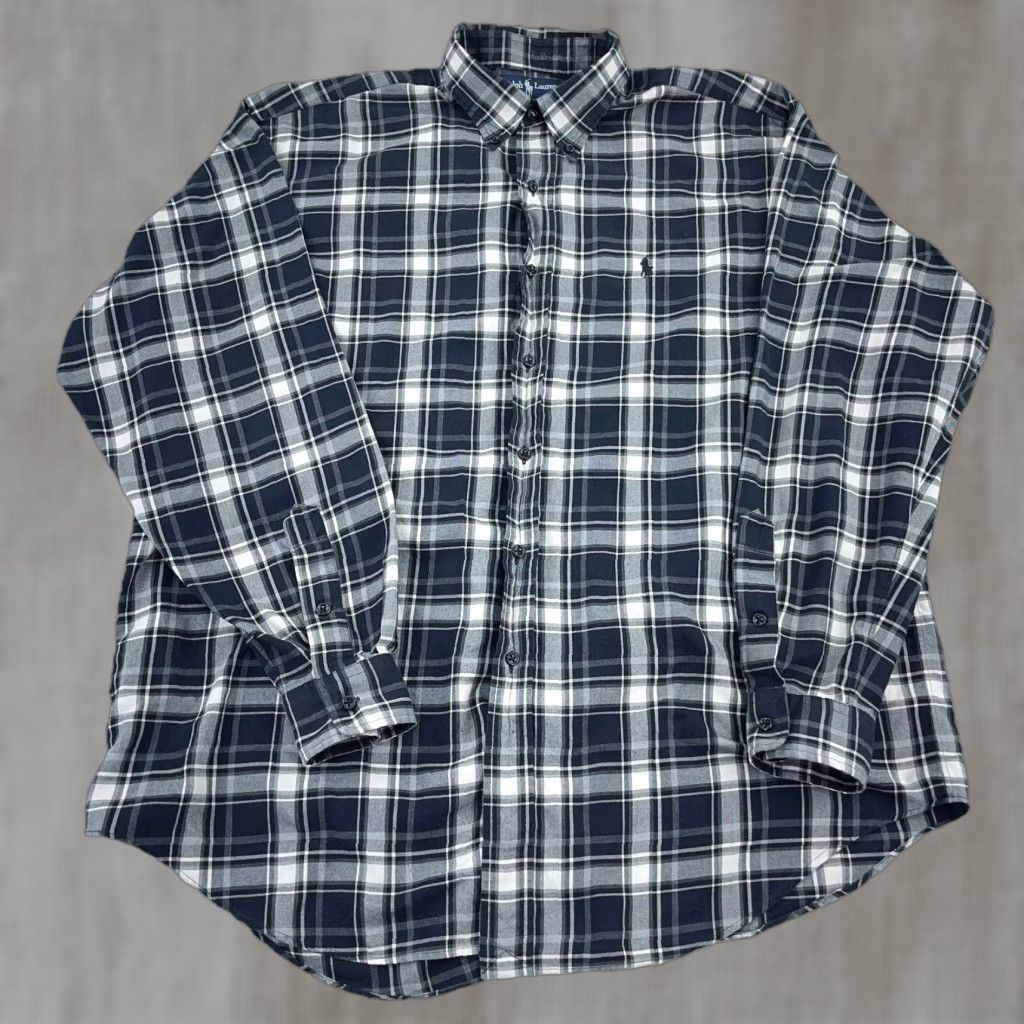 Ralph Lauren Ralph Lauren Shirt Men Large Blue Flannel Button Up Blake Windowpane Plaid Pony Size US L / EU 52-54 / 3 - 1 Thumbnail