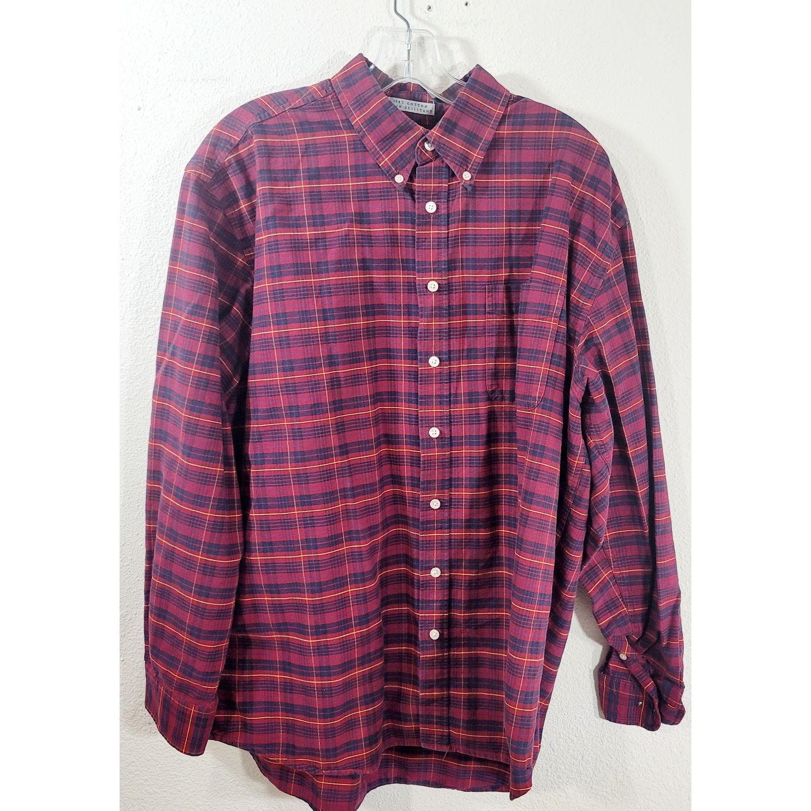 John Ashford John Ashford Red Blue Plaid Button Up Denim Shirt XL Tall Size US XL / EU 56 / 4 - 5 Thumbnail
