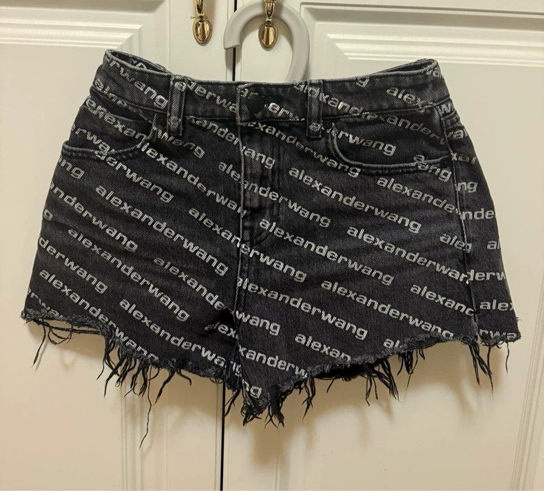 Alexander Wang Alexander Wang Letter Print Denim Shorts Size 25" / US 0 / IT 36 - 1 Thumbnail