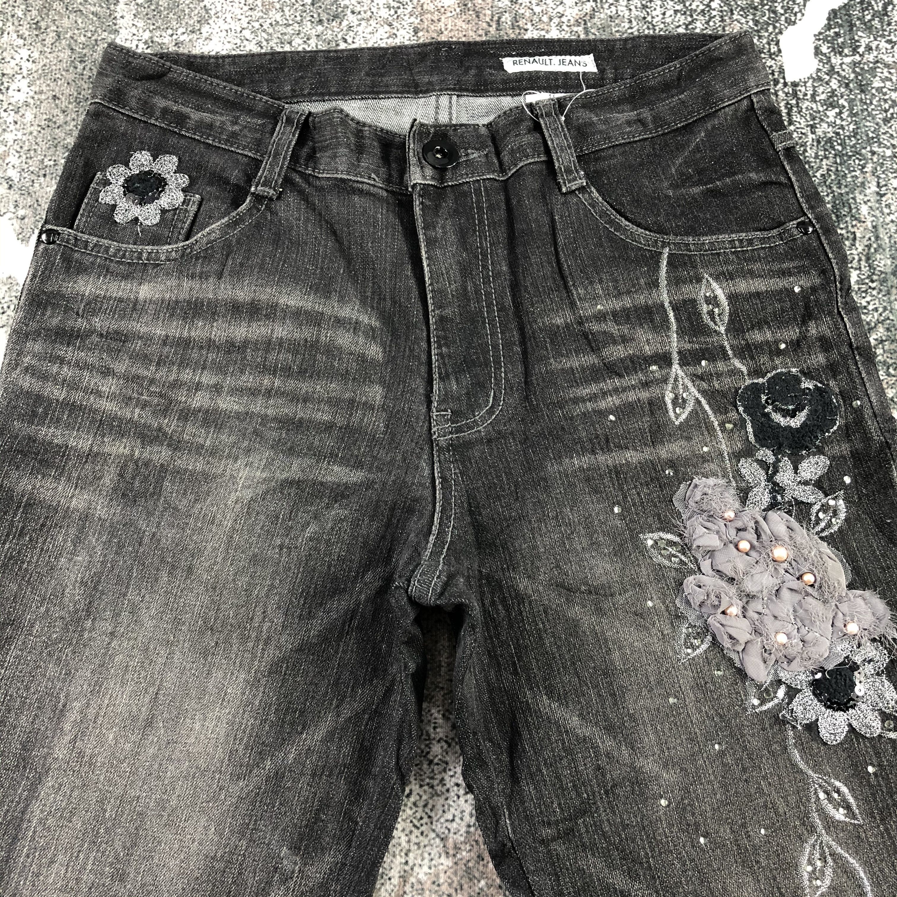 Japanese Brand Renault Jeans Black Flare Denim KJ1346 Size US 29 - 3 Thumbnail