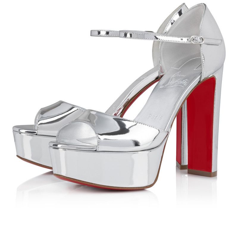 Christian Louboutin os11x0526 Sandaloo 130mm Sandals in Silver Size US 10 / IT 40 - 2 Thumbnail