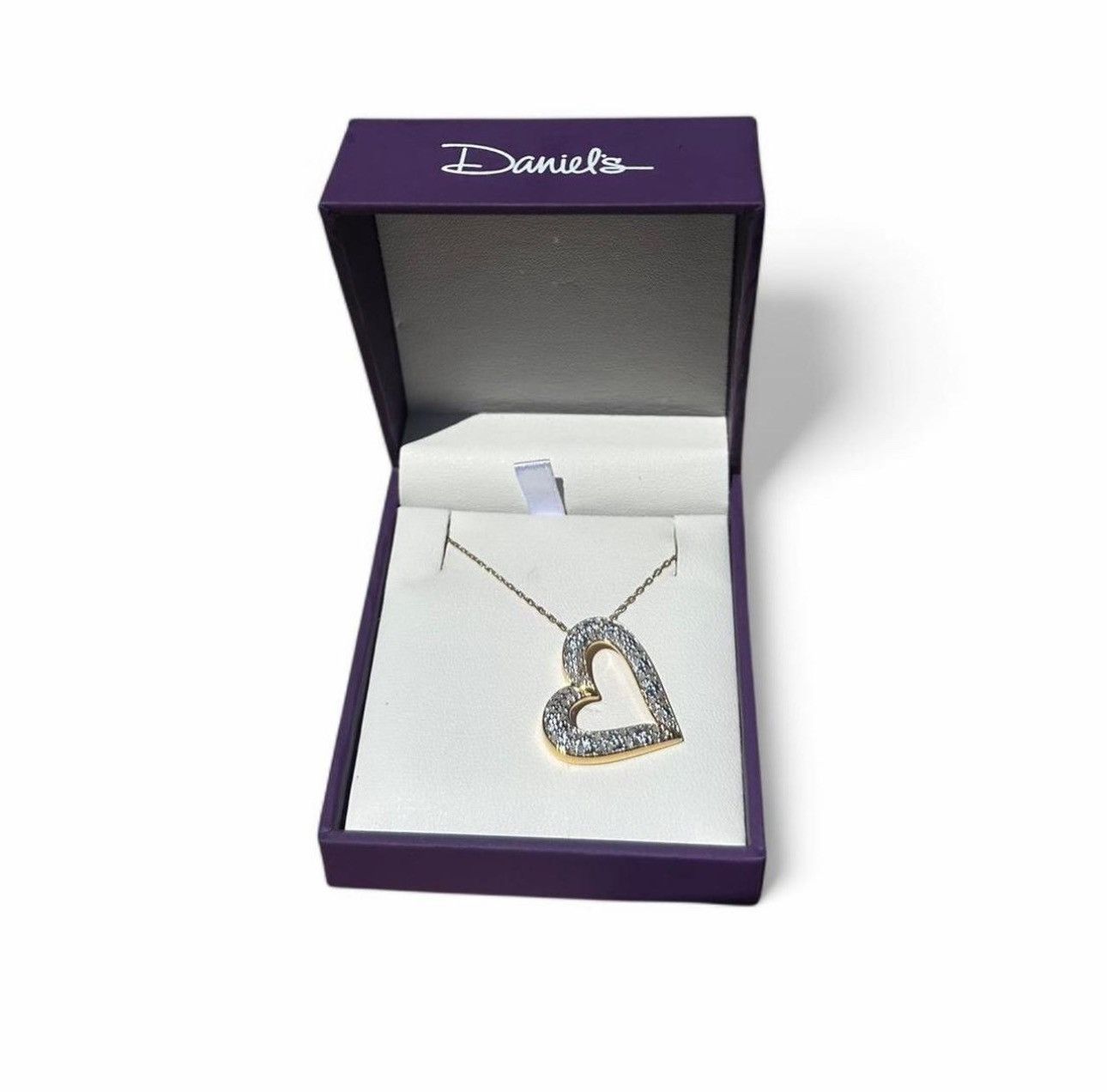 Diamond Pendant x Jewelry Genuine Natural Diamond Heart Pendant 18K Gold Plated Silver, Men's