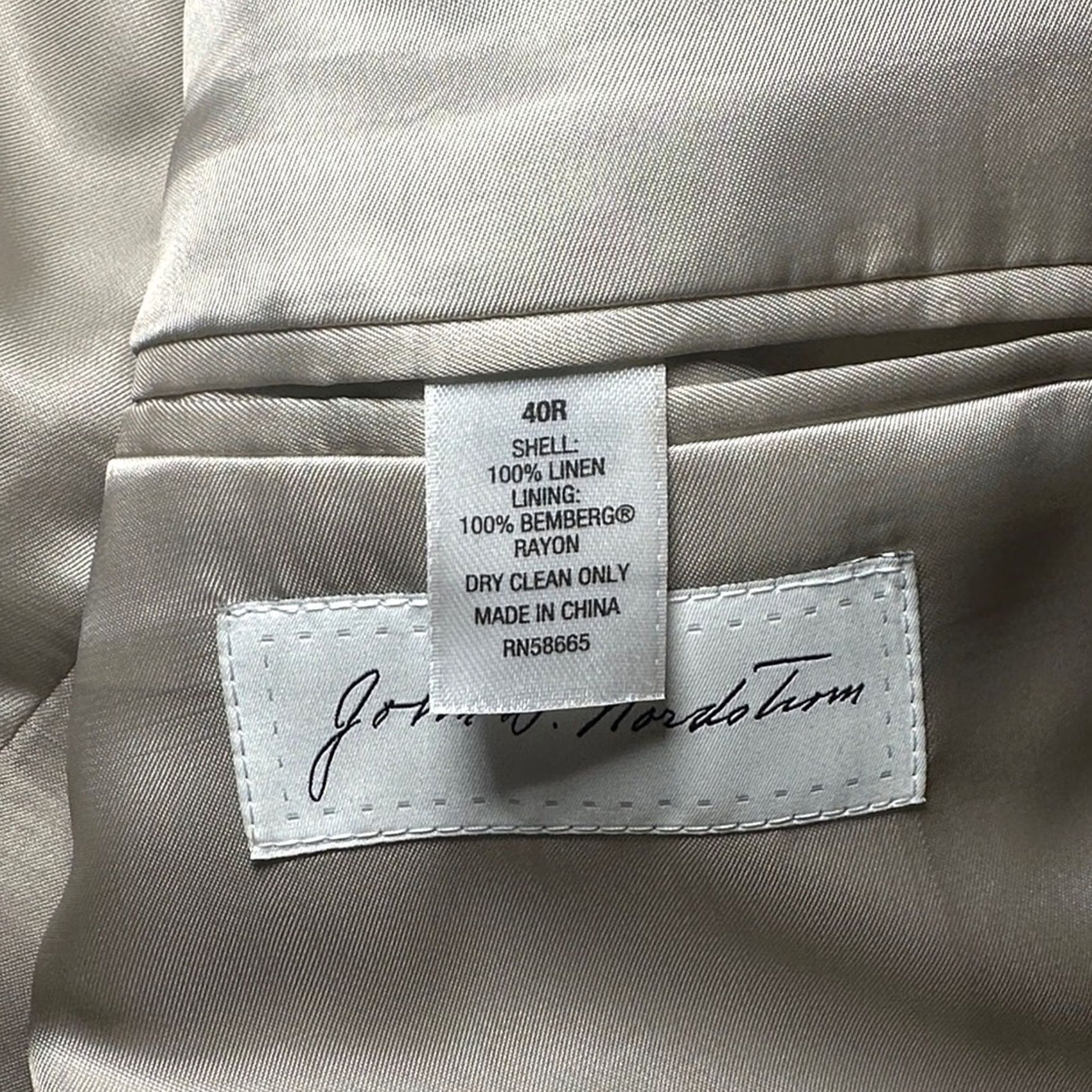 Nordstrom John W. Nordstrom Ormezzano Line Blazer Sport Coat 40R Mens Linen Cream 2 Piece Vintage Style 40R Mens Size 40R - 8 Thumbnail