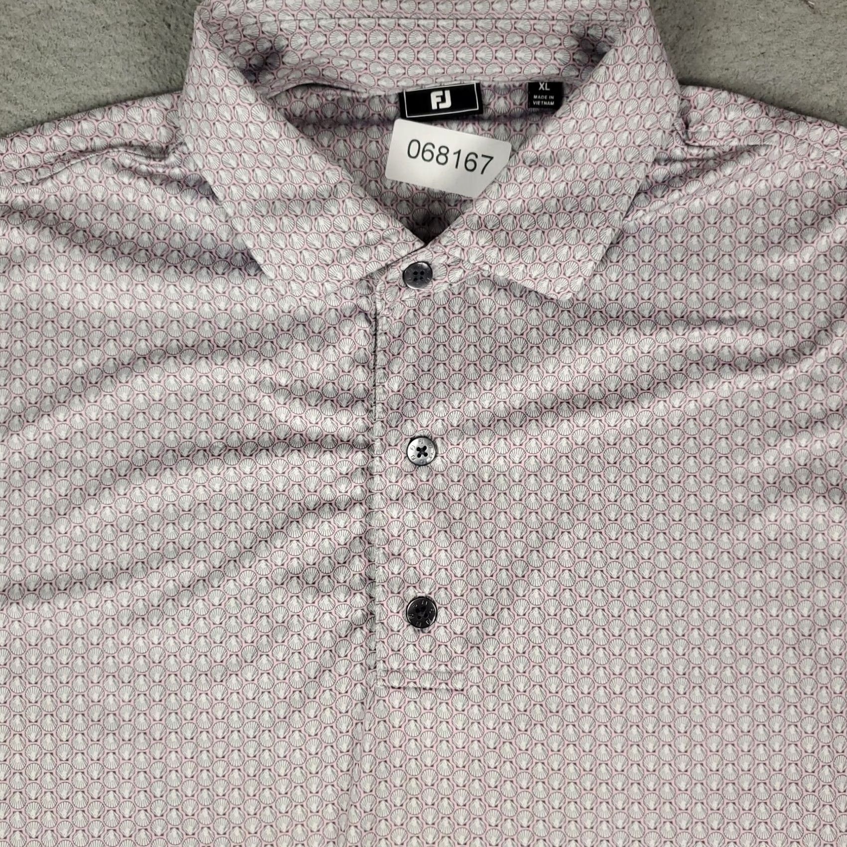 Footjoy FootJoy Shirt Mens XL Pink Polo Size Shells Print Casual Golf Short Sleeve Size US XL / EU 56 / 4 - 2 Thumbnail