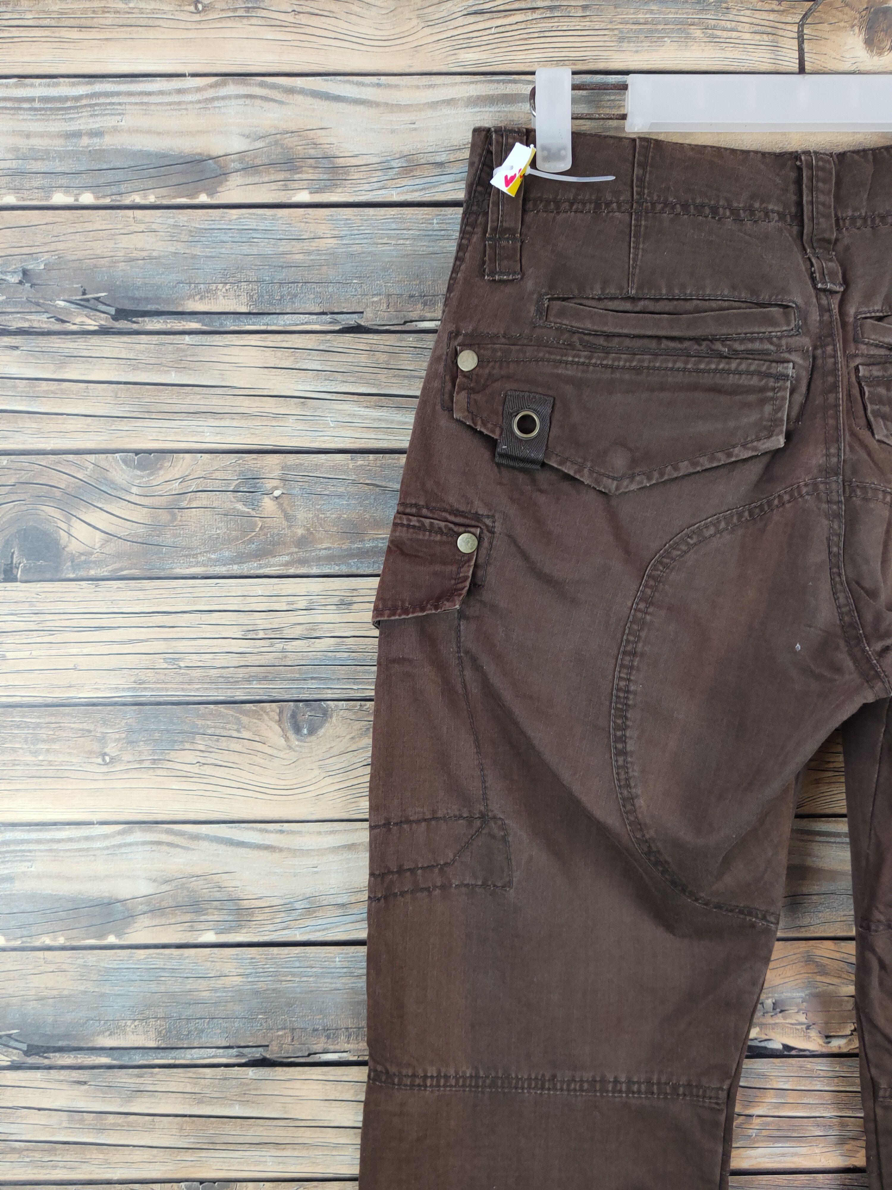 Japanese Brand L-07B52X Japan Dark Brown Multipocket Cargo Pants #W1011 Size US 31 - 9 Thumbnail