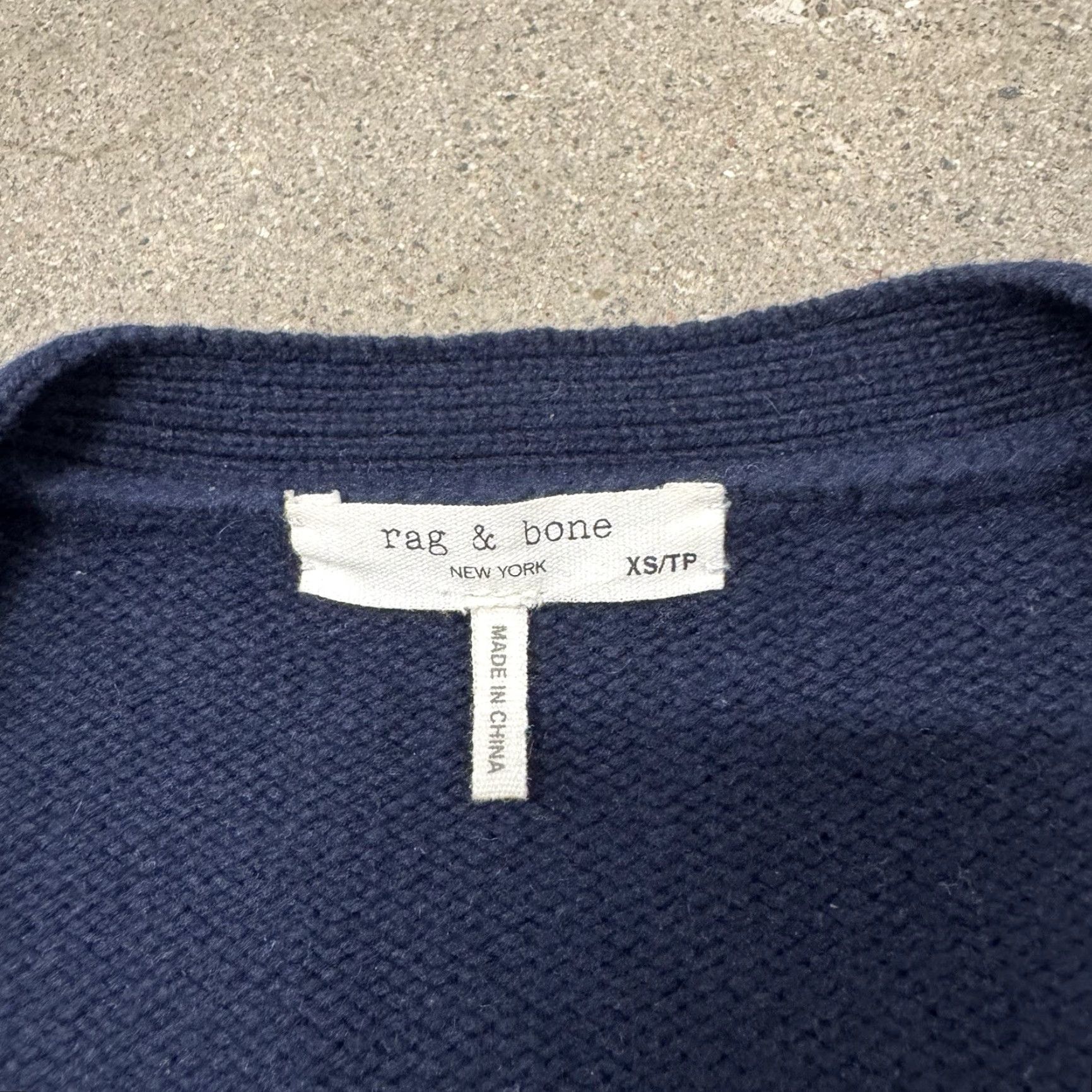 Rag & Bone RAG & BONE Navy Blue White Cardigan Sweater Women's XS Regular Size XS / US 0-2 / IT 36-38 - 3 Thumbnail