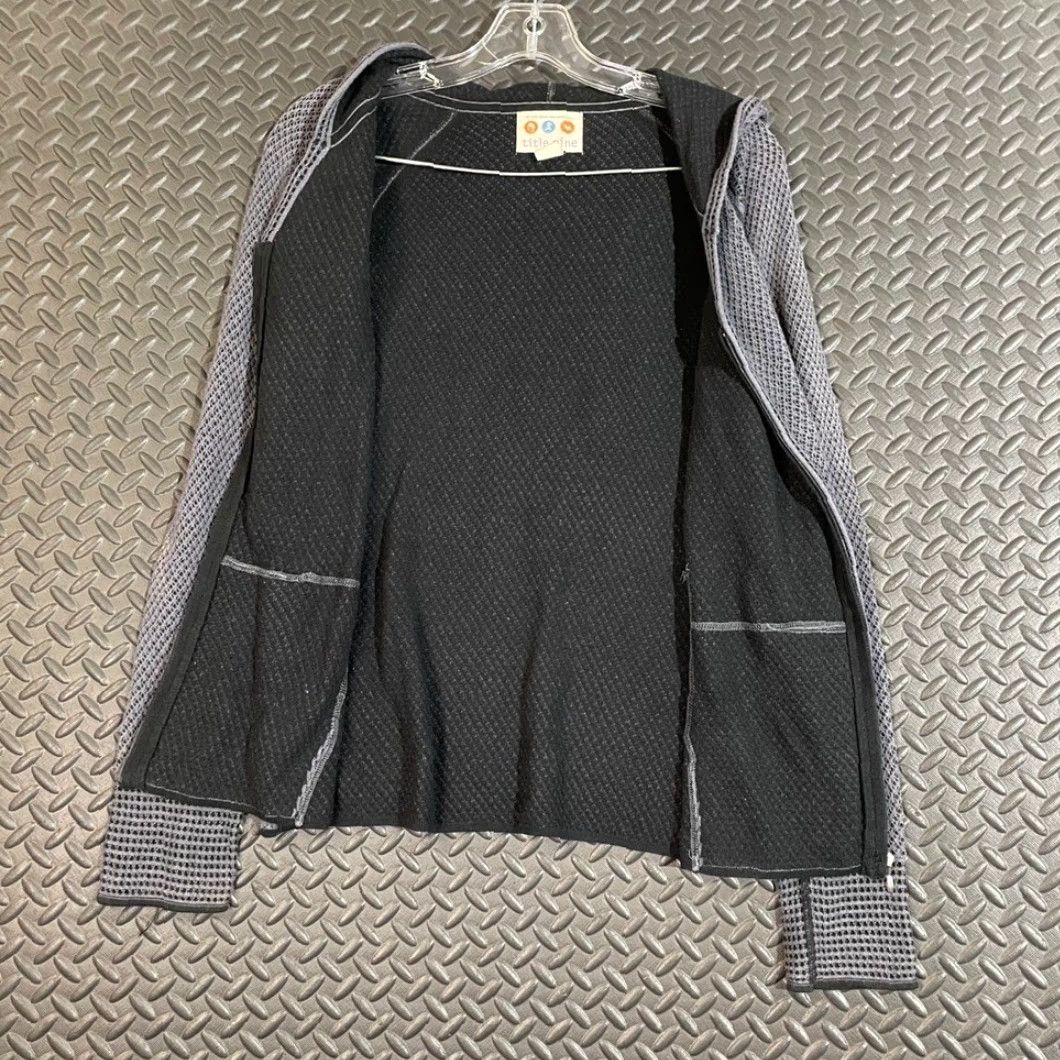 Vintage Title Nine Gray Waffle Knit Full Zip Hoodie Women S Sweater Size S / US 4 / IT 40 - 4 Thumbnail
