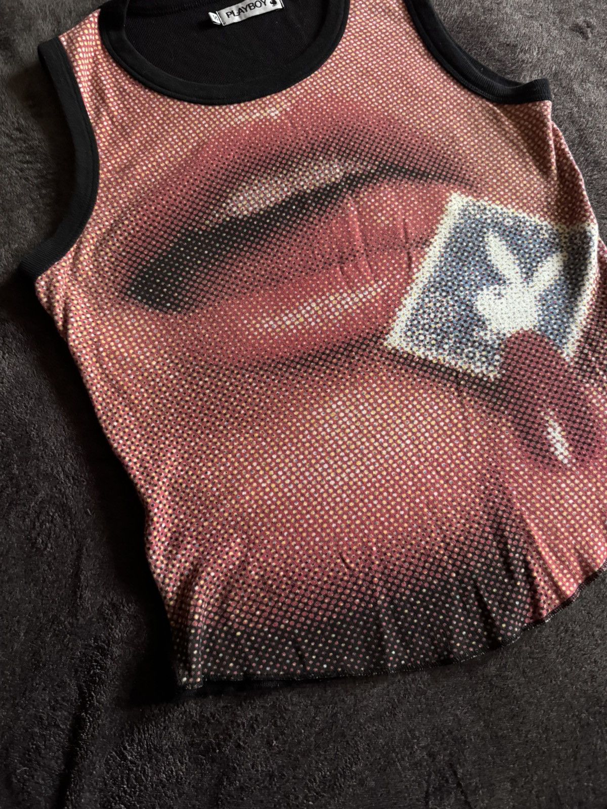 Playboy Play Boy rare Tank-top lips mesh print y2k Japan Size US S / EU 44-46 / 1 - 3 Thumbnail