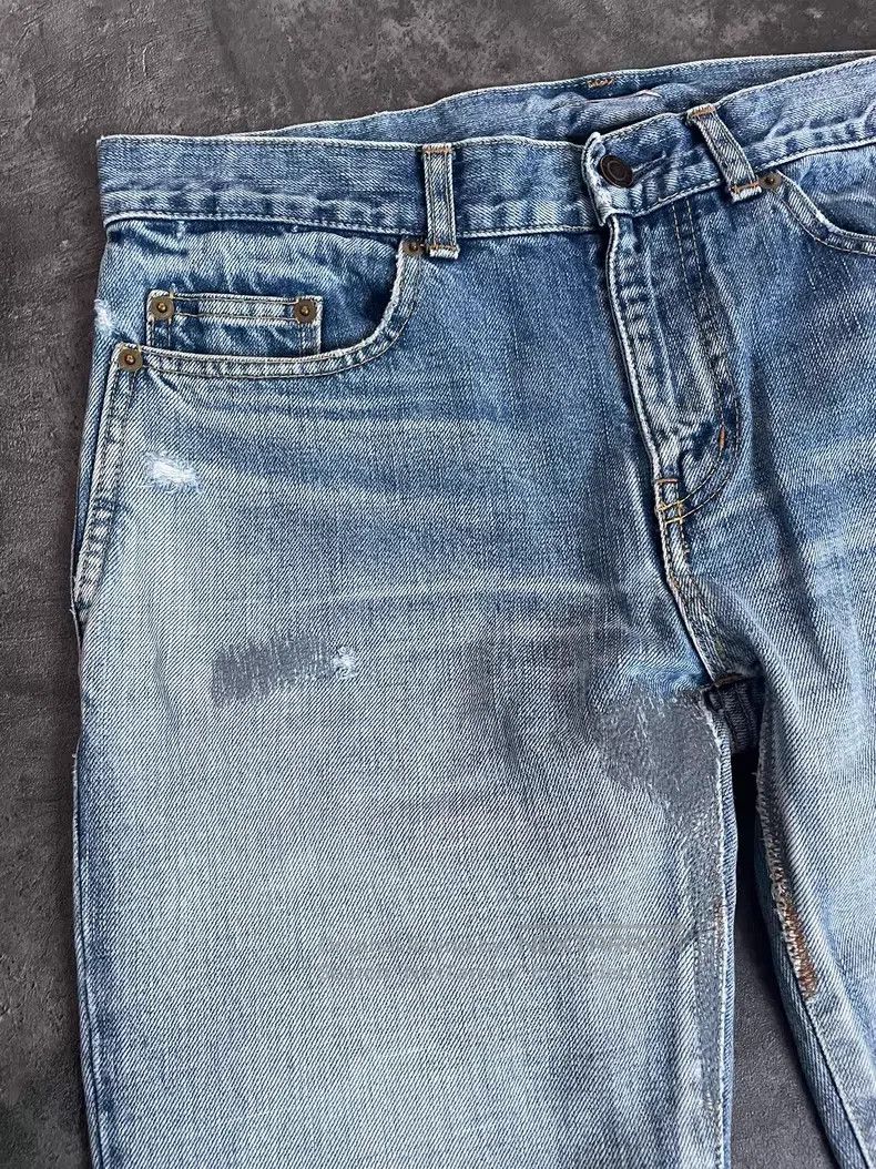 Saint Laurent Paris Saint Laurent Paris Blue Washed Cat Scratch Ripped Patch D Size US 30 / EU 46 - 4 Thumbnail