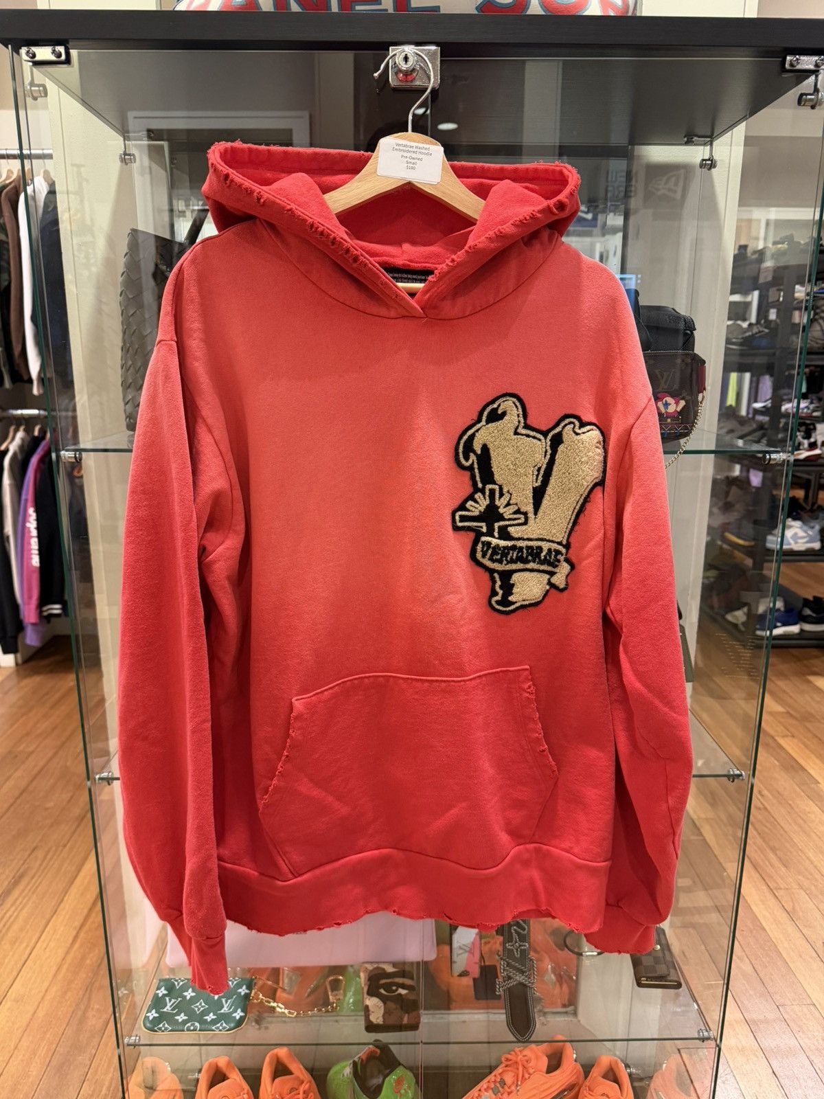 Vertabrae Vertabrae Washed Embroidered Hoodie - Red Size US S / EU 44-46 / 1 - 1 Thumbnail