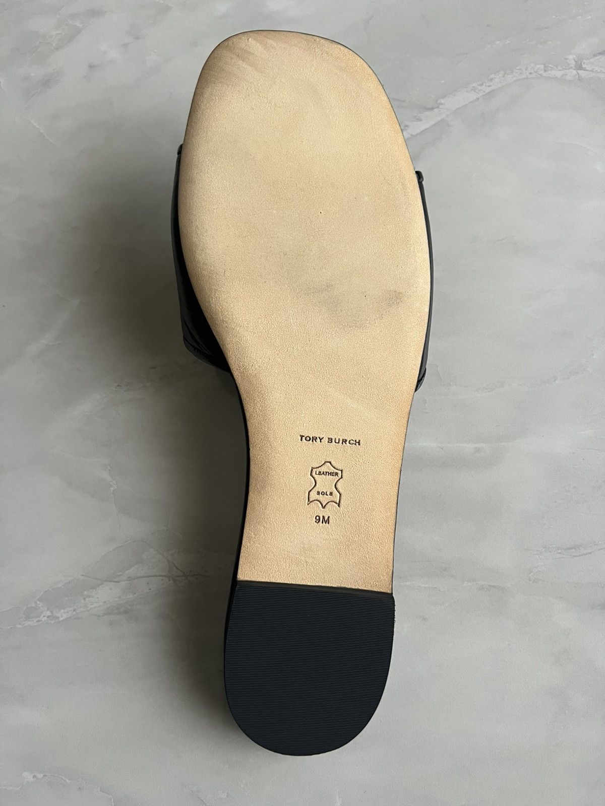 Tory Burch Tory Burch ELEANOR SLIDE Size 9M Women Black Leather Sandal Size US 9 / IT 39 - 10 Thumbnail