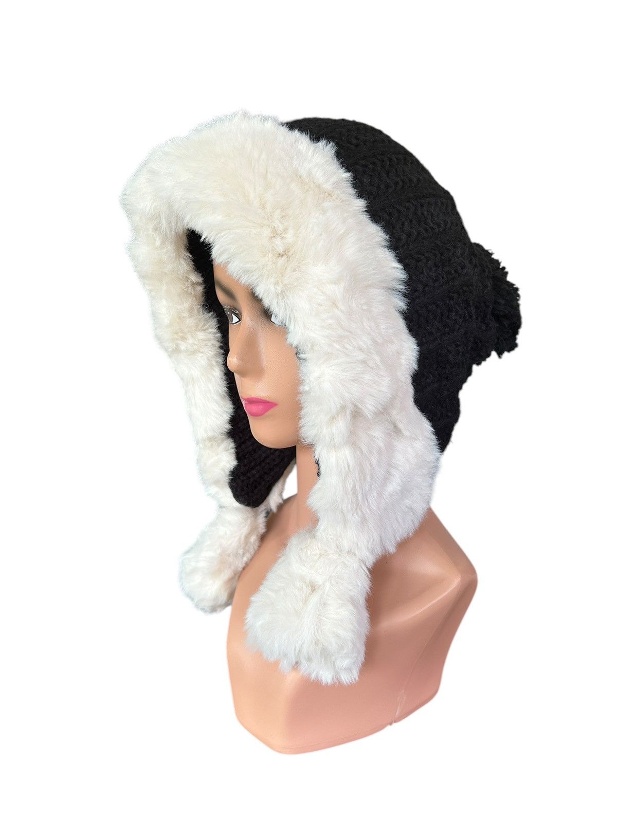 Japanese Brand × Kapital × Vintage Japanese Punk Bondage Style knitt Fur Big Beanie hats Size ONE SIZE - 2 Thumbnail