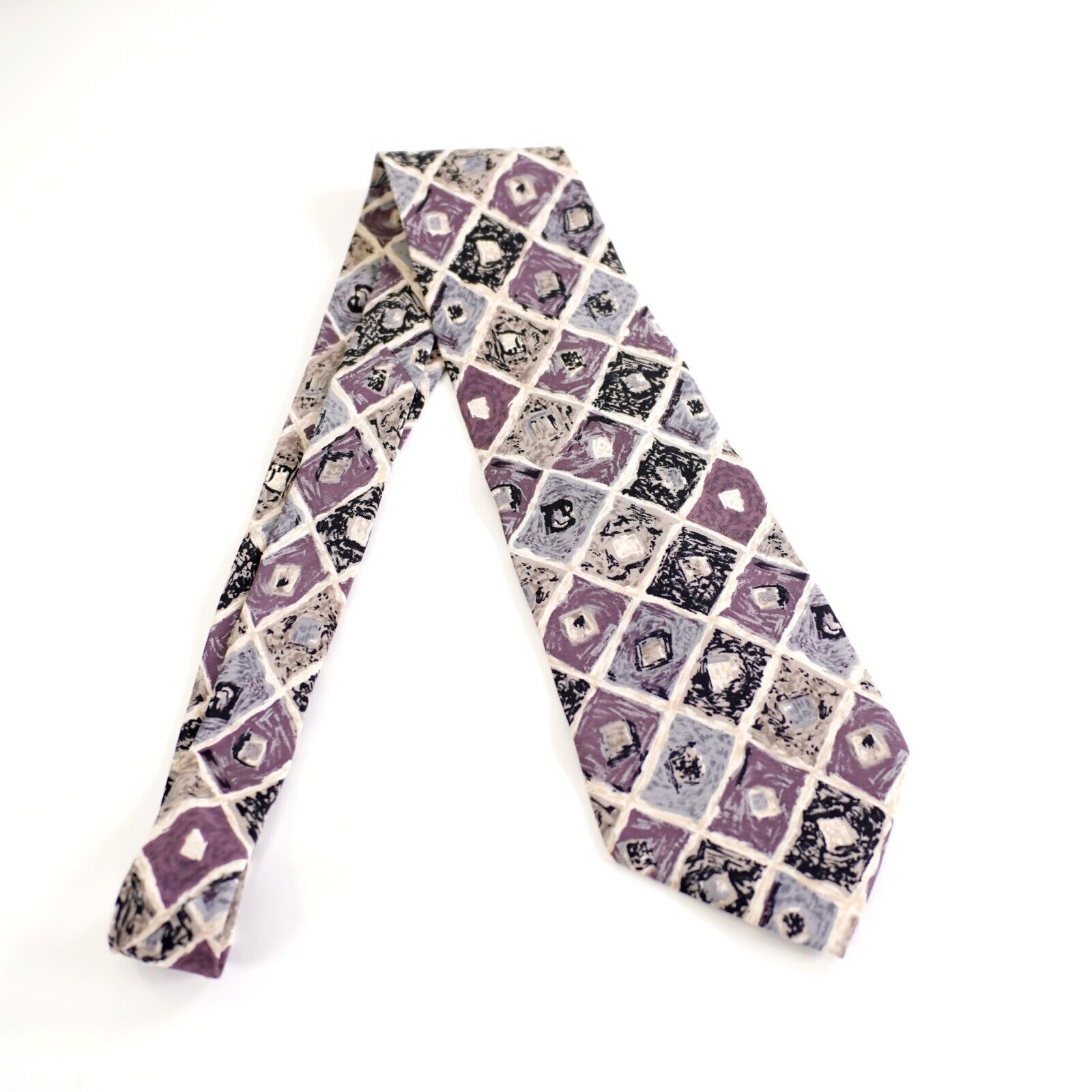 Pierre Cardin Pierre Cardin Purple Tan Abstract Geometric Print Short Wide Size ONE SIZE - 6 Thumbnail