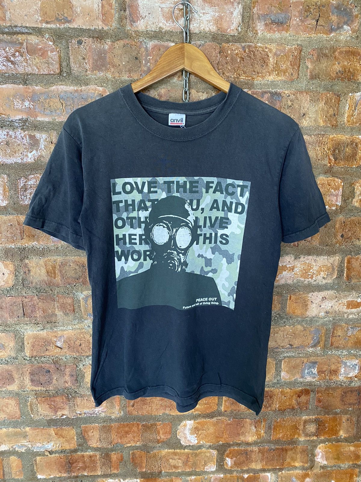 Anvil × General Research × Vintage 1990s Anvil Stop Biology war Peace Out tee Size US S / EU 44-46 / 1 - 2 Thumbnail