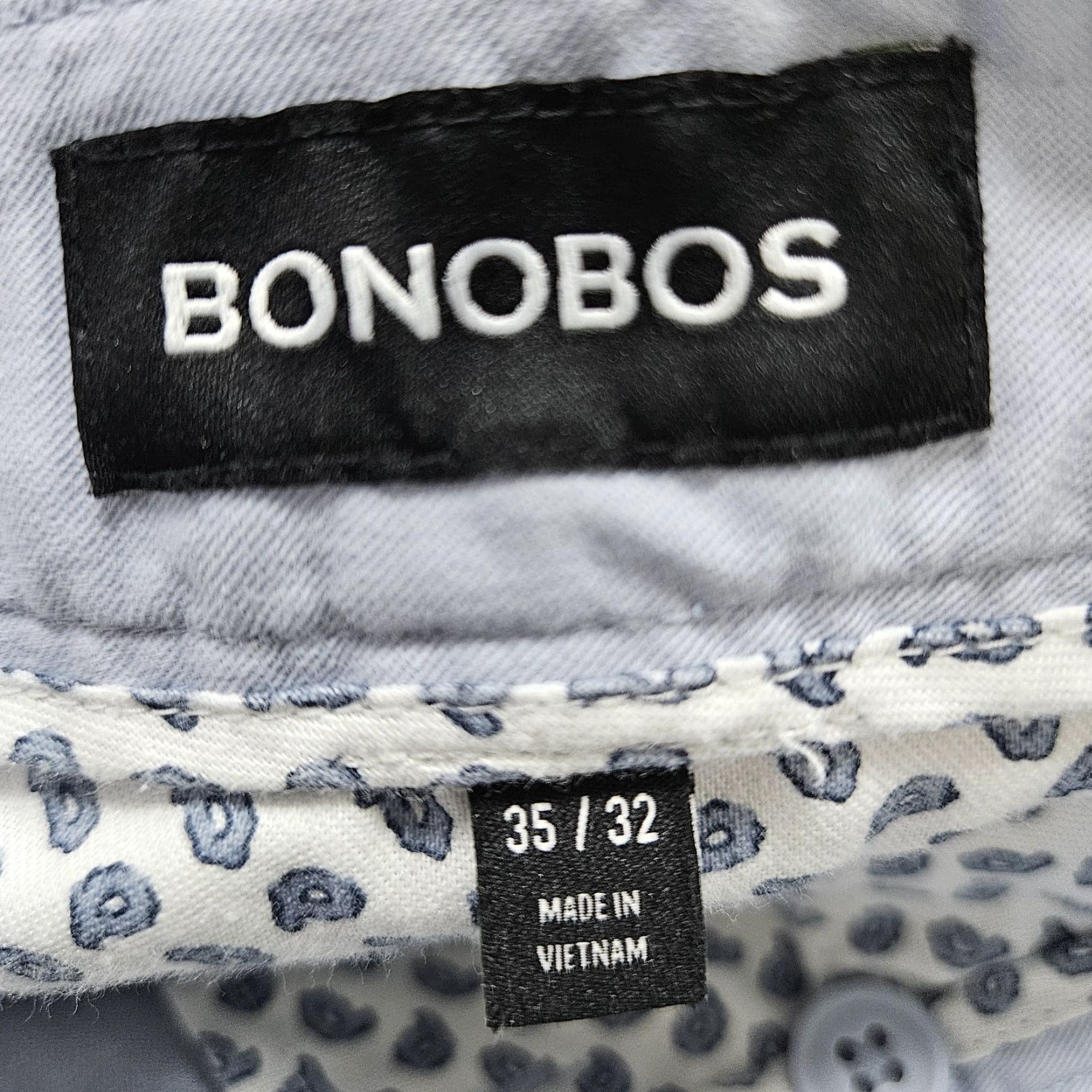 Bonobos Bonobos Blue Straight Leg Cotton Stretch Flat Front Chino Pants 35x32 Size US 35 - 3 Thumbnail