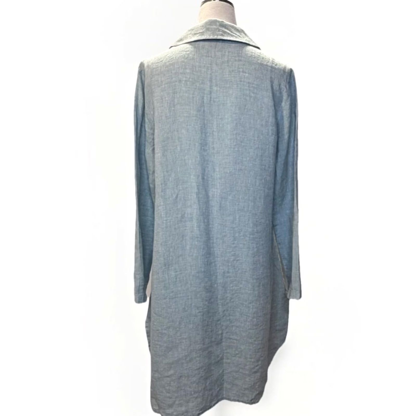 FLAX FLAX Shirt Dress Womens Small Blue 100% Linen Button Front Collared Pockets Shirt Dress Womens Small Blue Linen Button Front Collared Pockets Size S / US 4 / IT 40 - 3 Thumbnail