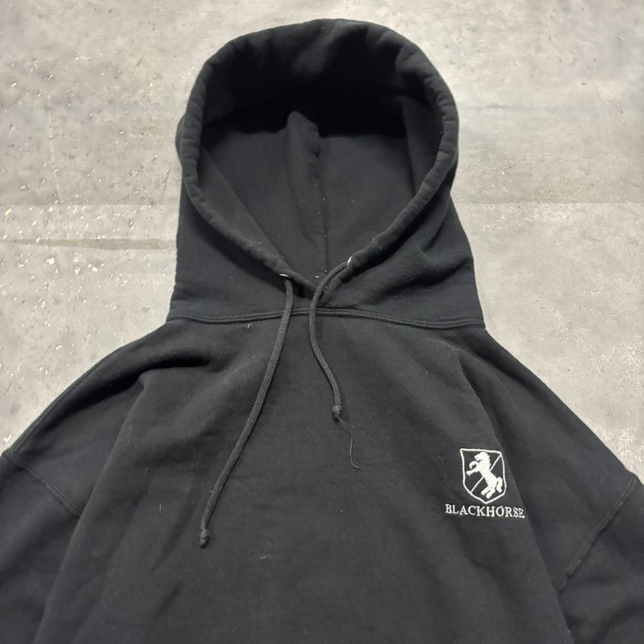 Japanese Brand × Vintage Crazy Vintage Y2K/2000s Black Essential Streetwear Minimal Hoodie! Size US M / EU 48-50 / 2 - 2 Thumbnail