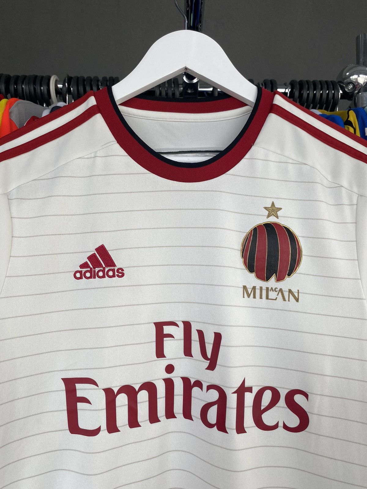 Adidas 2014/15 ADIDAS AC MILAN #10 HONDA SOCCER FOOTBALL JERSEY Size US S / EU 44-46 / 1 - 5 Thumbnail