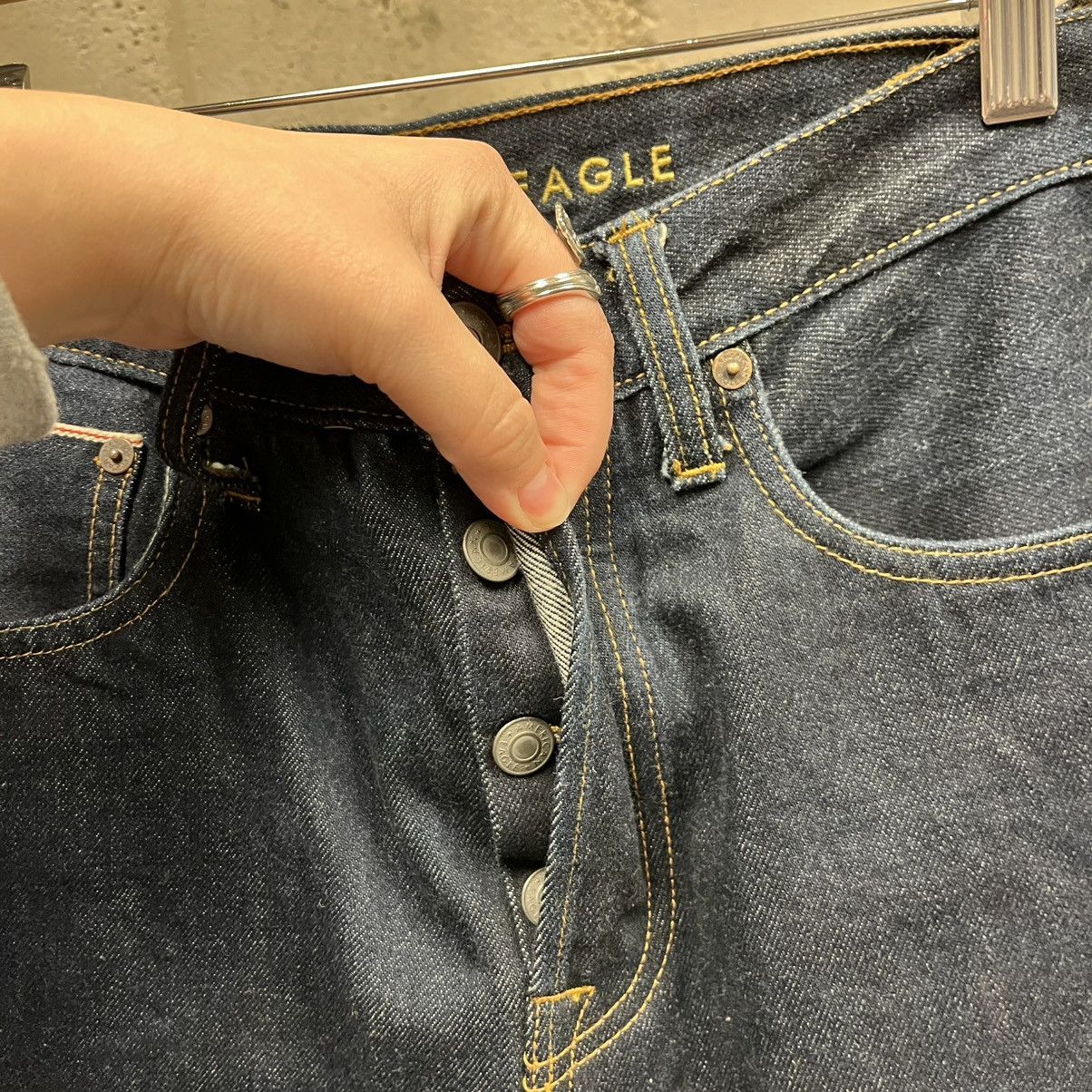 American Eagle Outfitters American Eagle Selvedge Raw Denim Relaxed Taper Jeans 29x32 Size US 29 - 4 Thumbnail