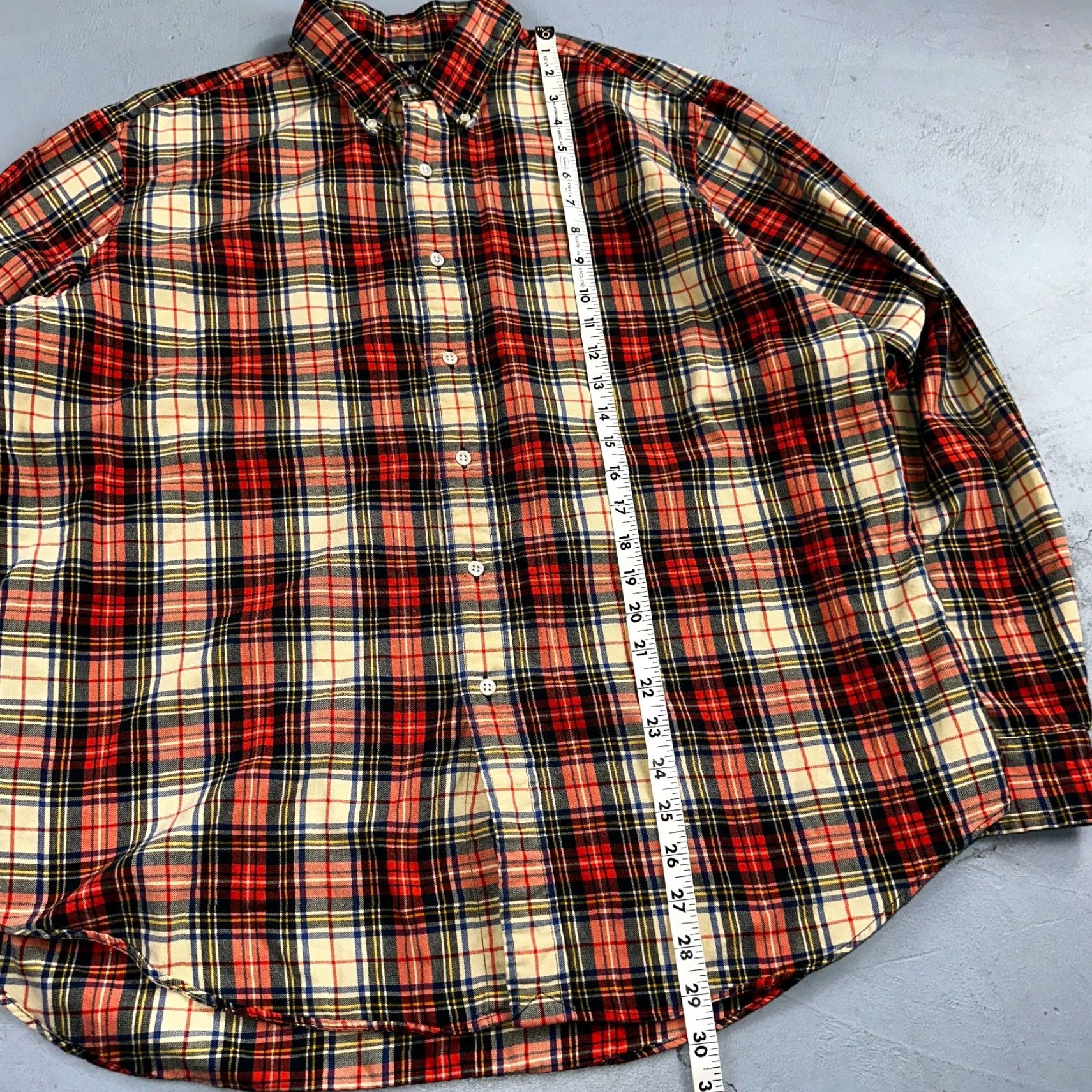 Ralph Lauren Ralph Lauren Classic Fit Shirt Plaid Button-Down XL Red Cotton Wool Blend Long Sleeve Mens Size US XL / EU 56 / 4 - 6 Thumbnail