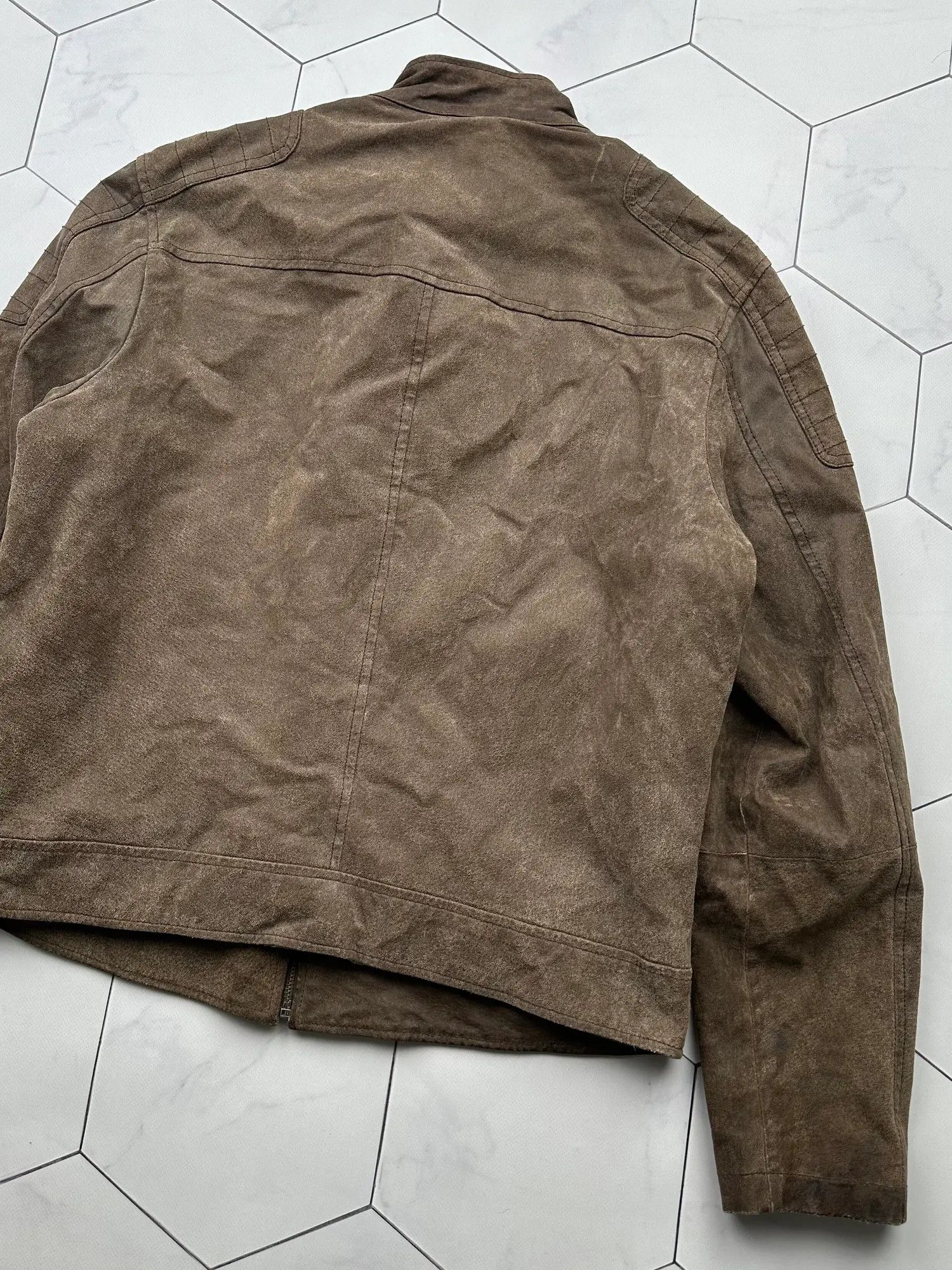 Japanese Brand Vintage Suede Leather Jacket Racing Style (B417)E2 Size US M / EU 48-50 / 2 - 7 Thumbnail