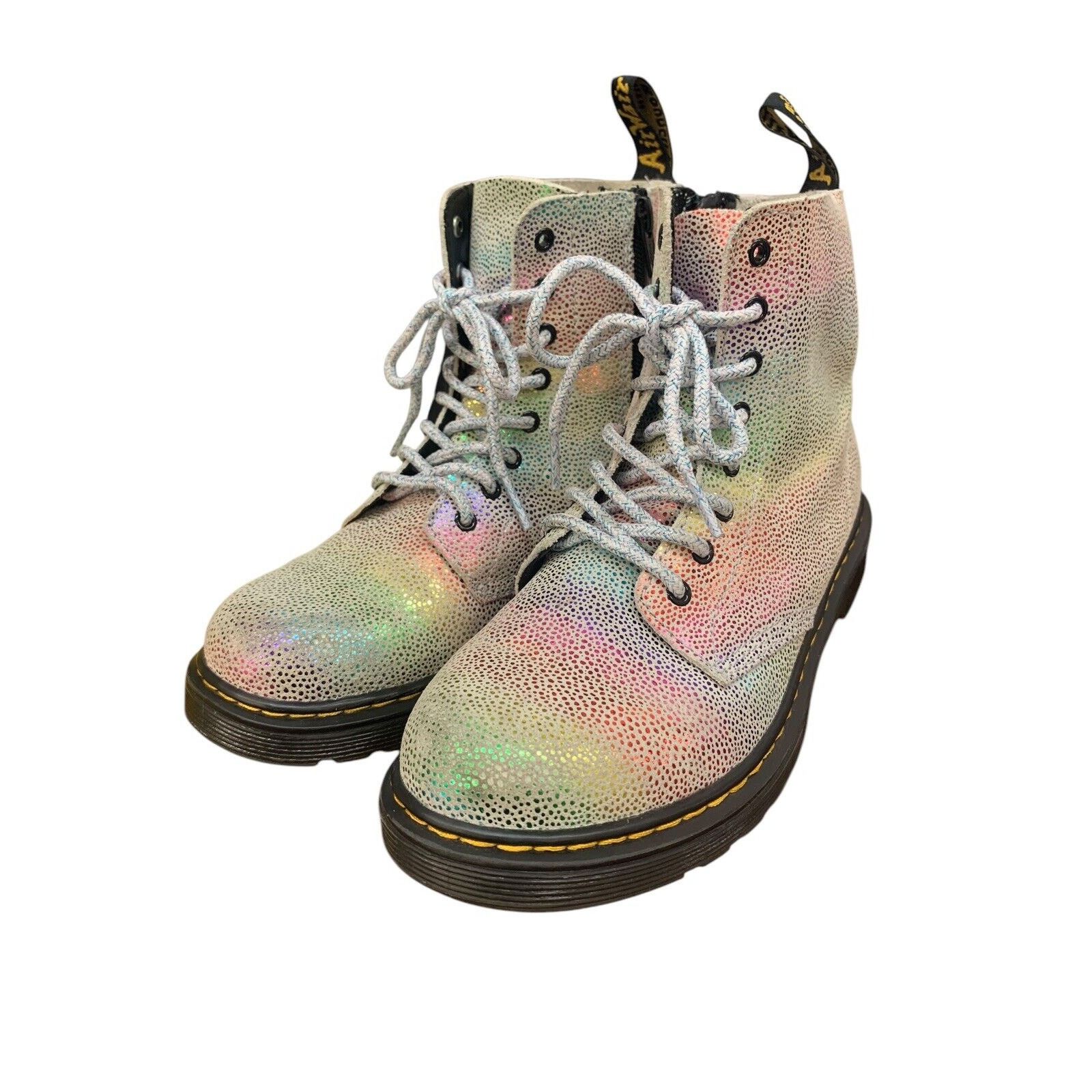 Dr. Martens Doc Martens 1460 Metallic Rainbow Silver Suede Kids Size 4 Size US 4 / IT 34 - 1 Thumbnail