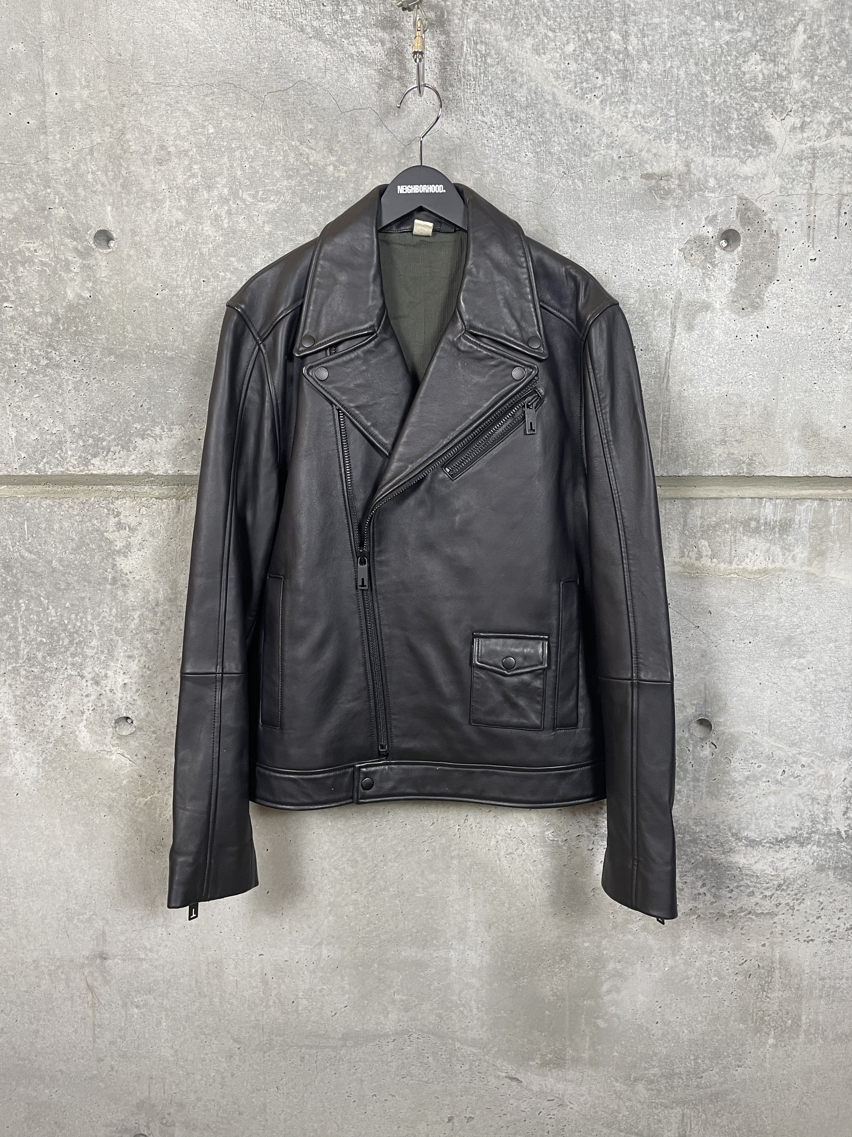 Ted Baker $1095 Ted Baker London Carve Leather Biker Jacket Size US XL / EU 56 / 4 - 1 Thumbnail