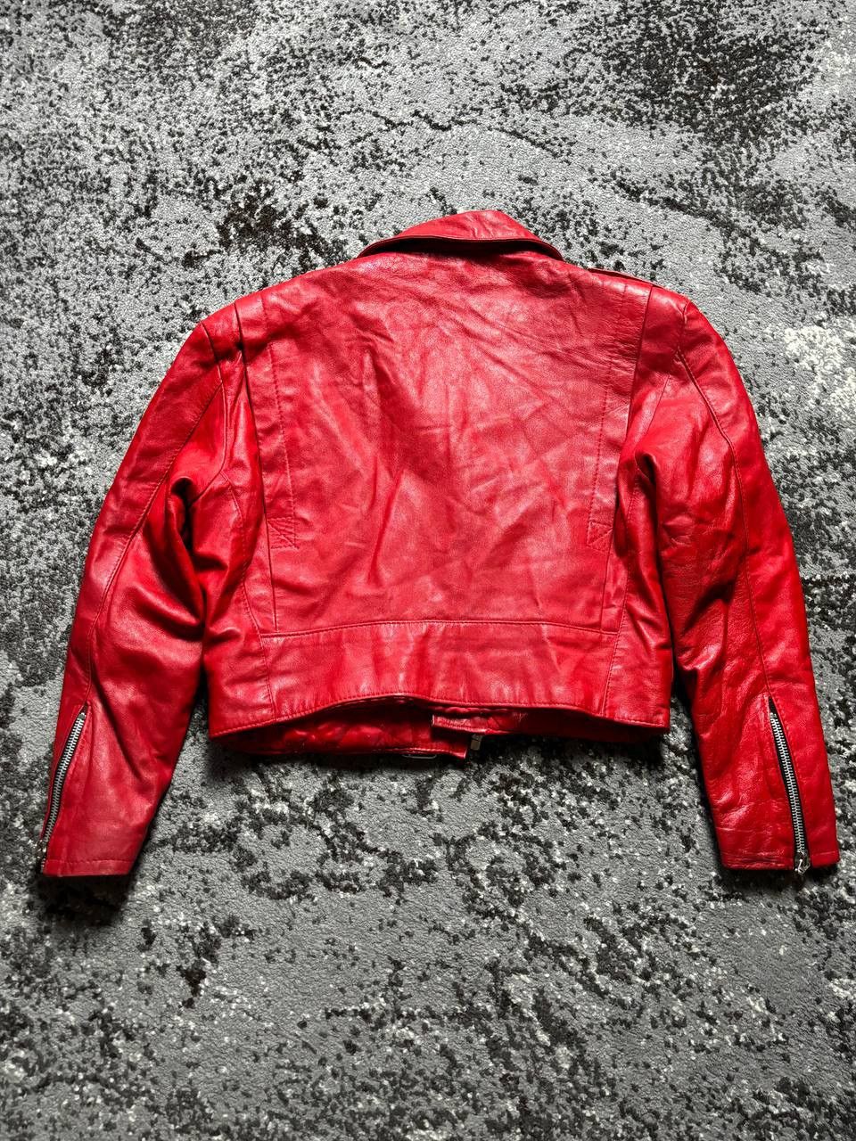 Vera Pelle × Vintage Vintage Y2K Red Leather Vera Pelle Italy Motorcycle Jacket Size M / US 6-8 / IT 42-44 - 14 Thumbnail