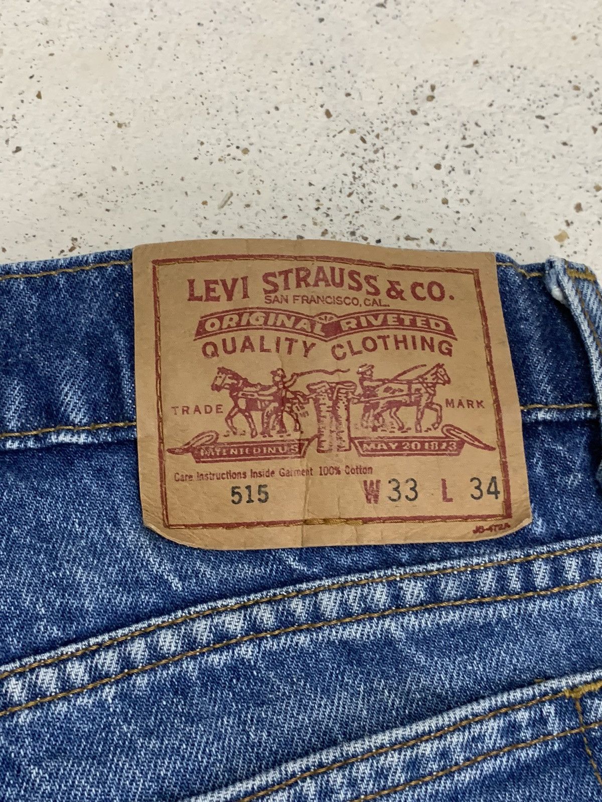 Levi's Vintage Reproduction Levis 515 Distressed Denim Pants (AE2) Size US 32 / EU 48 - 19 Thumbnail