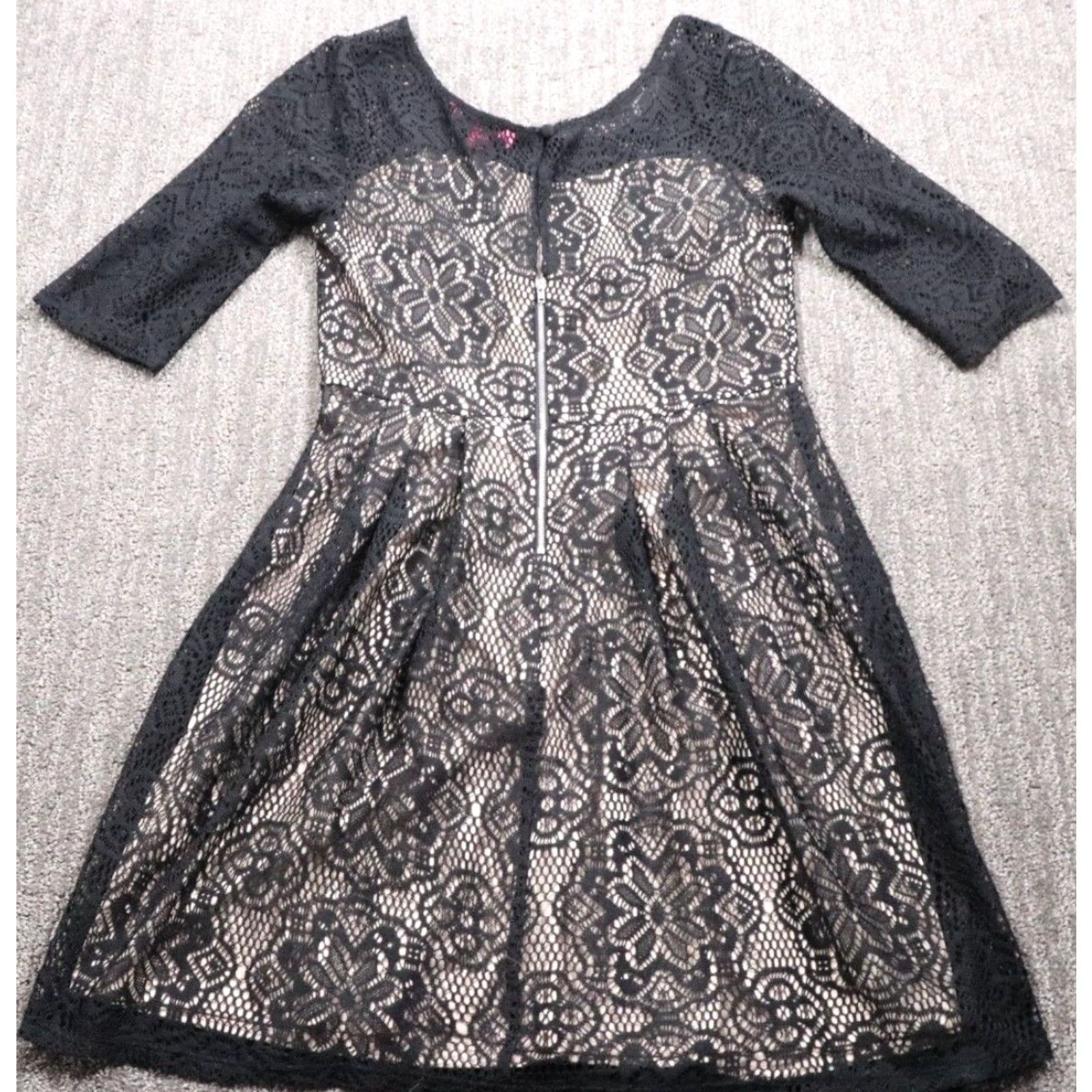 ariat black dress pants Vintage Betsy Johnson Black Lace Dress With Purple Trim main image 0
