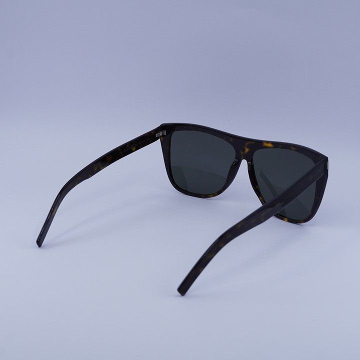 Saint Laurent Paris Saint Laurent SL 1 SLIM 002 Sunglasses Havana Square Frame Size ONE SIZE - 4 Thumbnail