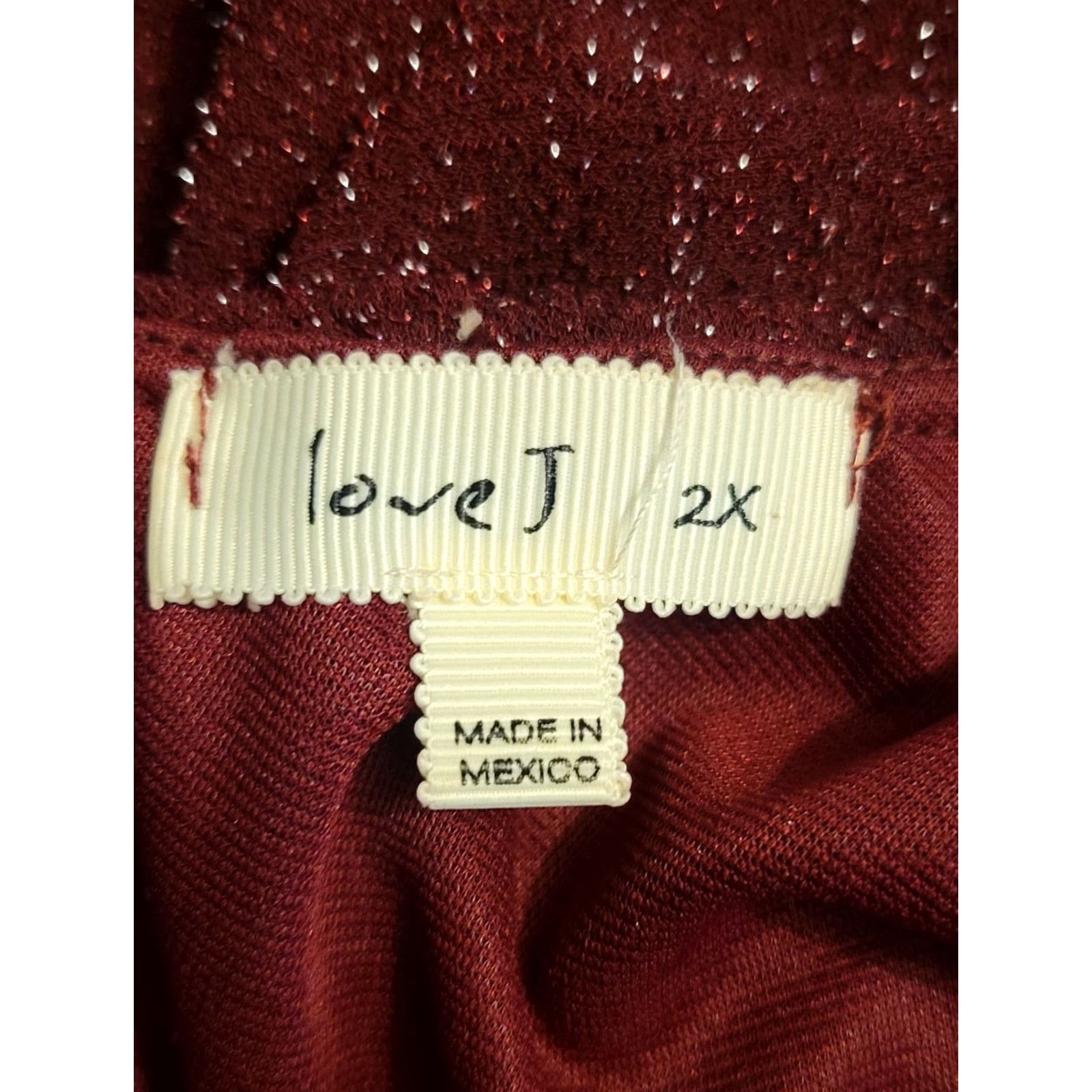 Vintage Love J Burgundy Sparkle One Shoulder Dress Bodycon Knee Length Ruffle 2XL Womens Plus Size Night Party Cocktail Holiday Festive Womens Dress Size XXL / US 16-18 / IT 52-54 - 5 Thumbnail