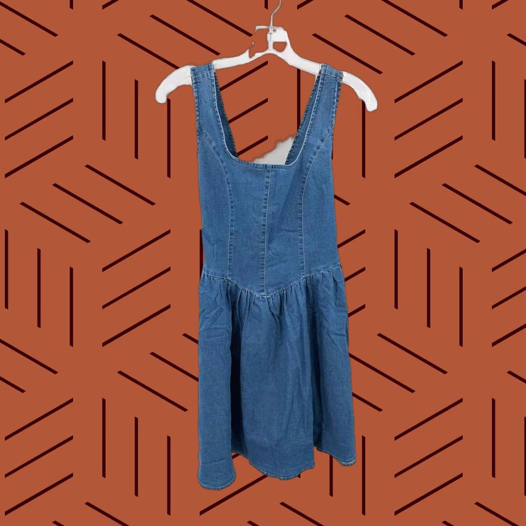 Denime Simply Southern Blue Denim Short Sleeveless Dress Large Women Size 36" / US 14 / IT 50 - 1 Thumbnail