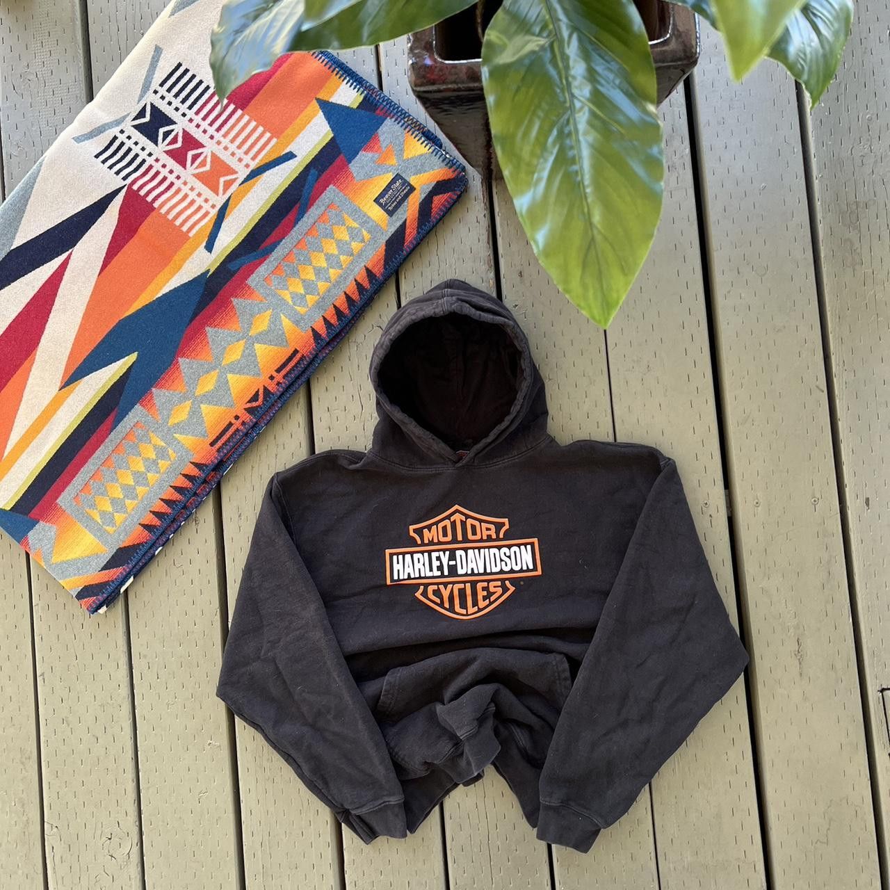 Harley Davidson Vintage Harley Davidson Black Boxy Hoodie Y2K size M Size US M / EU 48-50 / 2 - 4 Thumbnail