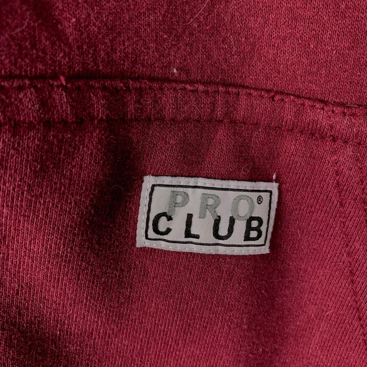 Vintage PRO CLUB Maroon Zipper Hoodie Sweatshirt #2427-C109 Size US M / EU 48-50 / 2 - 16 Thumbnail