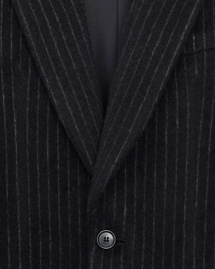 Saint Laurent Paris o1bcso1str1124 Striped Coat In Wool in Black Size US M / EU 48-50 / 2 - 3 Thumbnail