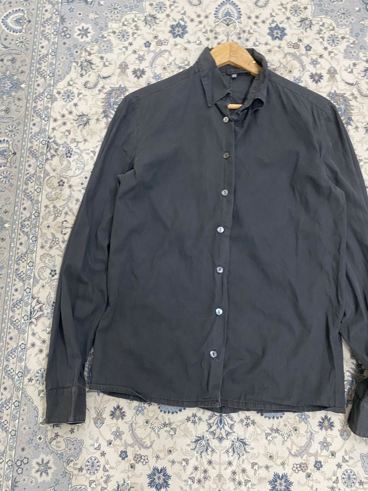 Alessandro Dell'acqua BLACK DESIGNER LONGSLEEVE SHIRT MADE IN ITALY Size US XS / EU 42 / 0 - 3 Thumbnail