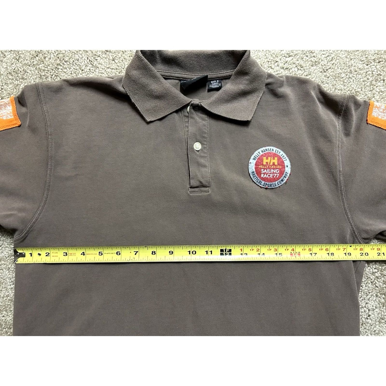 Helly Hansen VINTAGE Helly Hansen Polo Mens L Brown Nautical Double-Sided Racing 77 Shirt Size US L / EU 52-54 / 3 - 7 Thumbnail