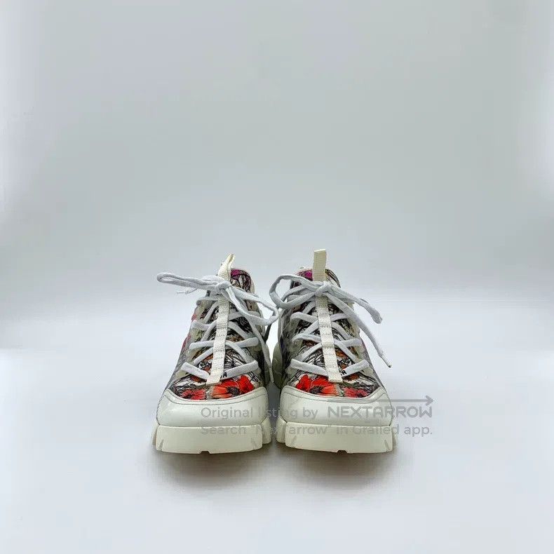 Dior Dior Colour-blocked floral print lace-with casual flat sne Size US 5.5 / IT 35.5 - 3 Thumbnail