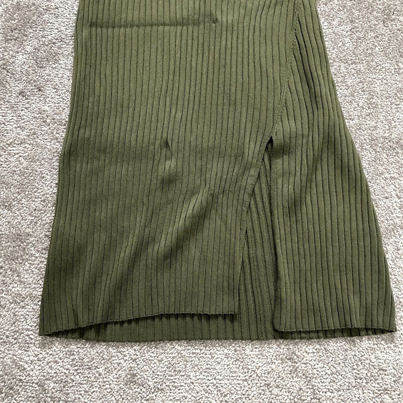 Bcbgmaxazria BCBGMAXAZRIA Green Ribbed Stretch Miri Dress womens XS Bodycon Shift Knee Size XS / US 0-2 / IT 36-38 - 2 Thumbnail