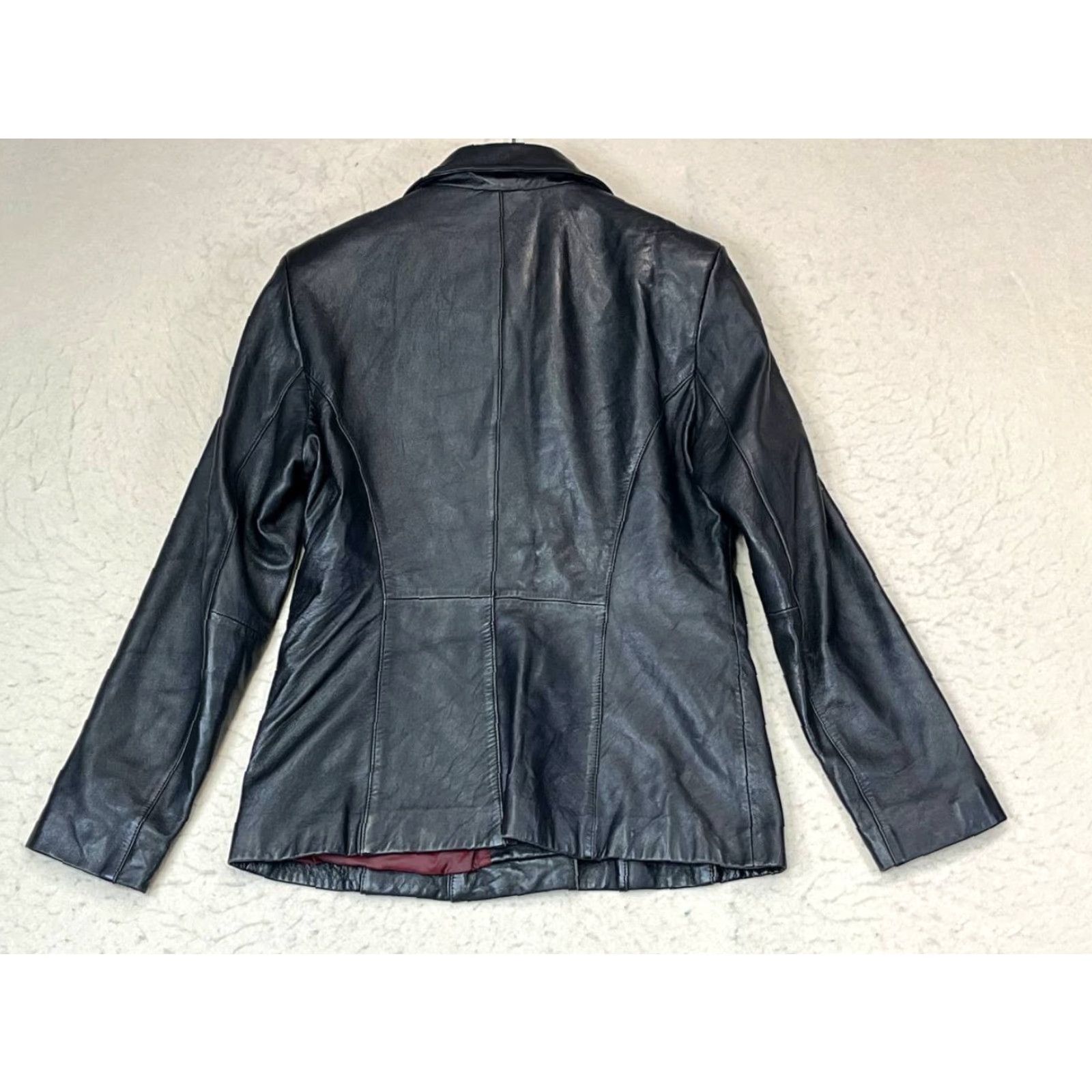 Vintage VINTAGE Pelle Studio Jacket Women S Black Leather Long Sleeve Button Short Outer Shell Leather Solid Polyester Lining Casual Basic Jacket Size S Size S / US 4 / IT 40 - 2 Thumbnail