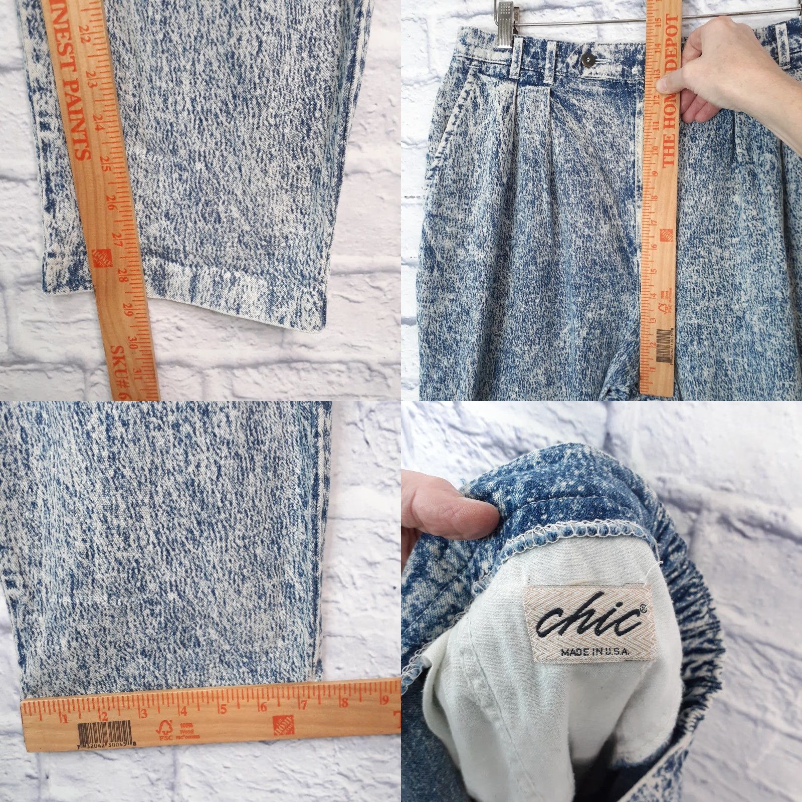 Vintage VINTAGE CHIC Jeans Womens 34x29 Denim Acid Wash Pleated Pockets USA 80s Size 24" / US 00 / IT 34 - 8 Thumbnail