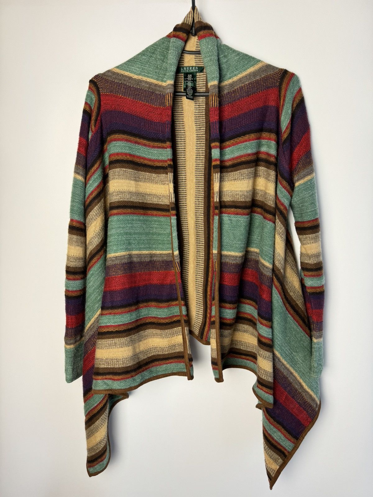 Lauren Ralph Lauren × Vintage Lauren Ralph Lauren Stripes Wool/Linen Cardigan Size S / US 4 / IT 40 - 1 Thumbnail